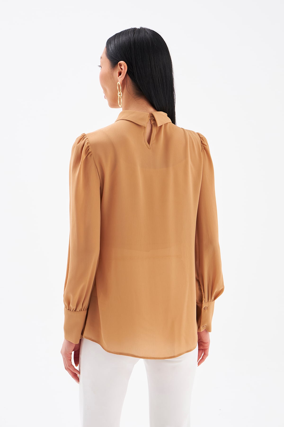 Dantel Detaylı Bluz - CAMEL
