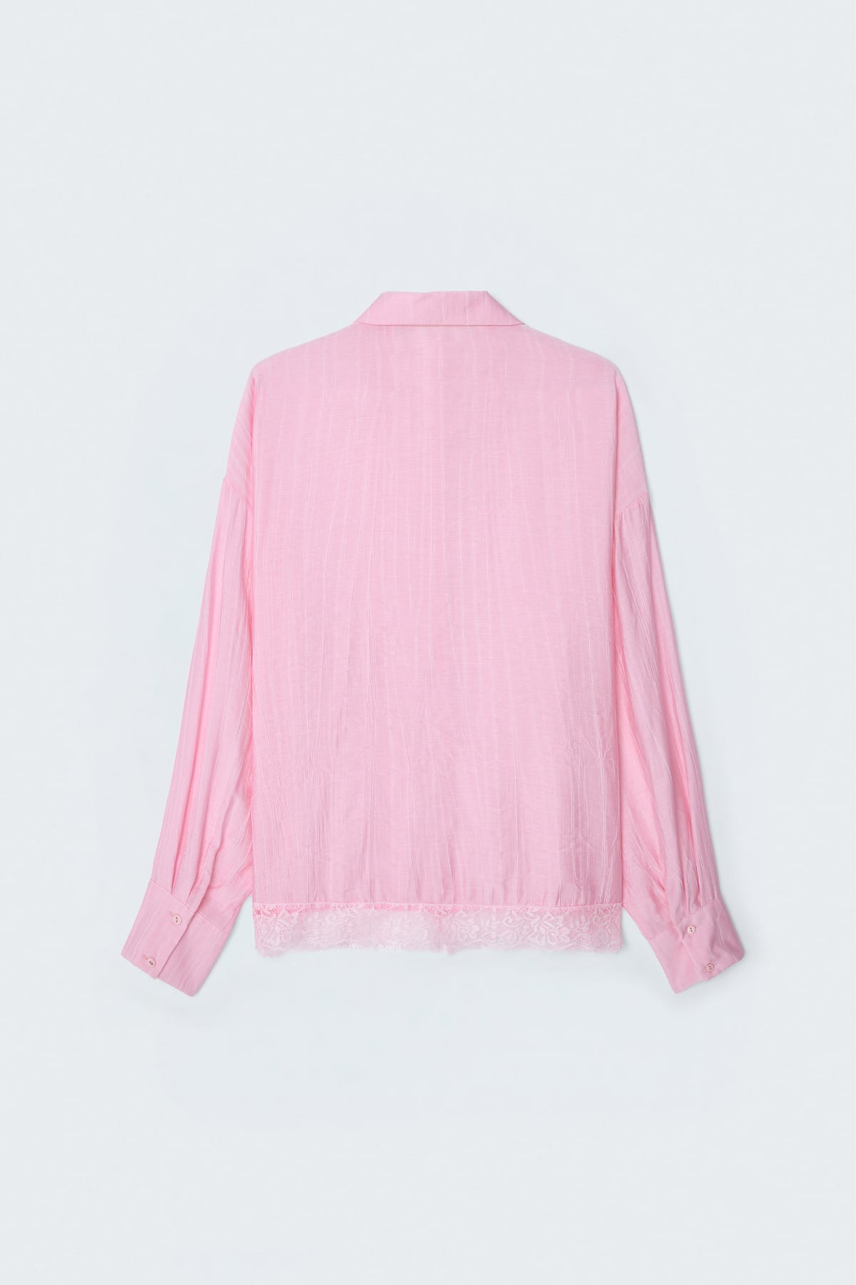 Lace Detailed Shirt - Pınk