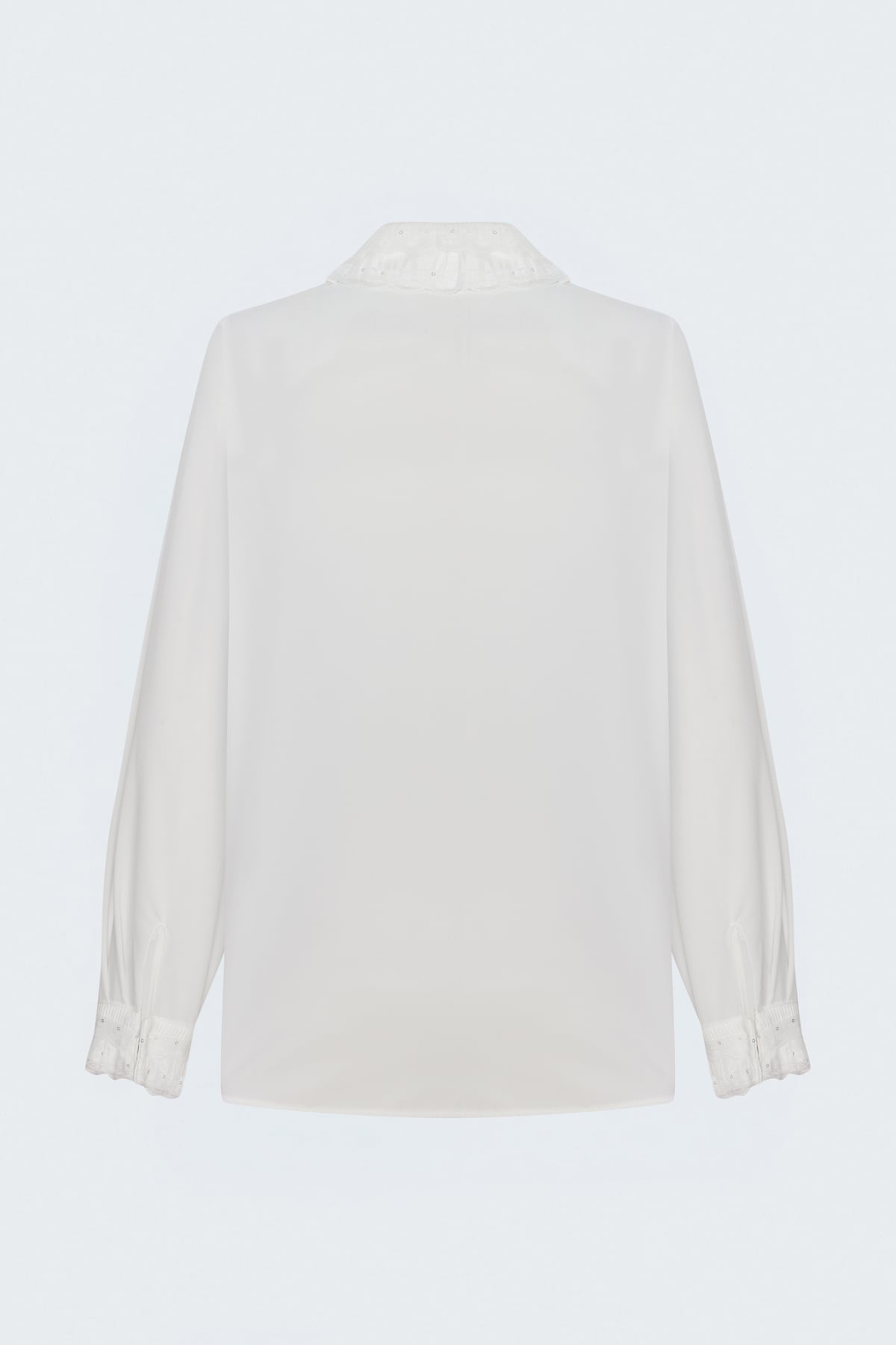 Classic Shirt with Lace Detail - Ecru