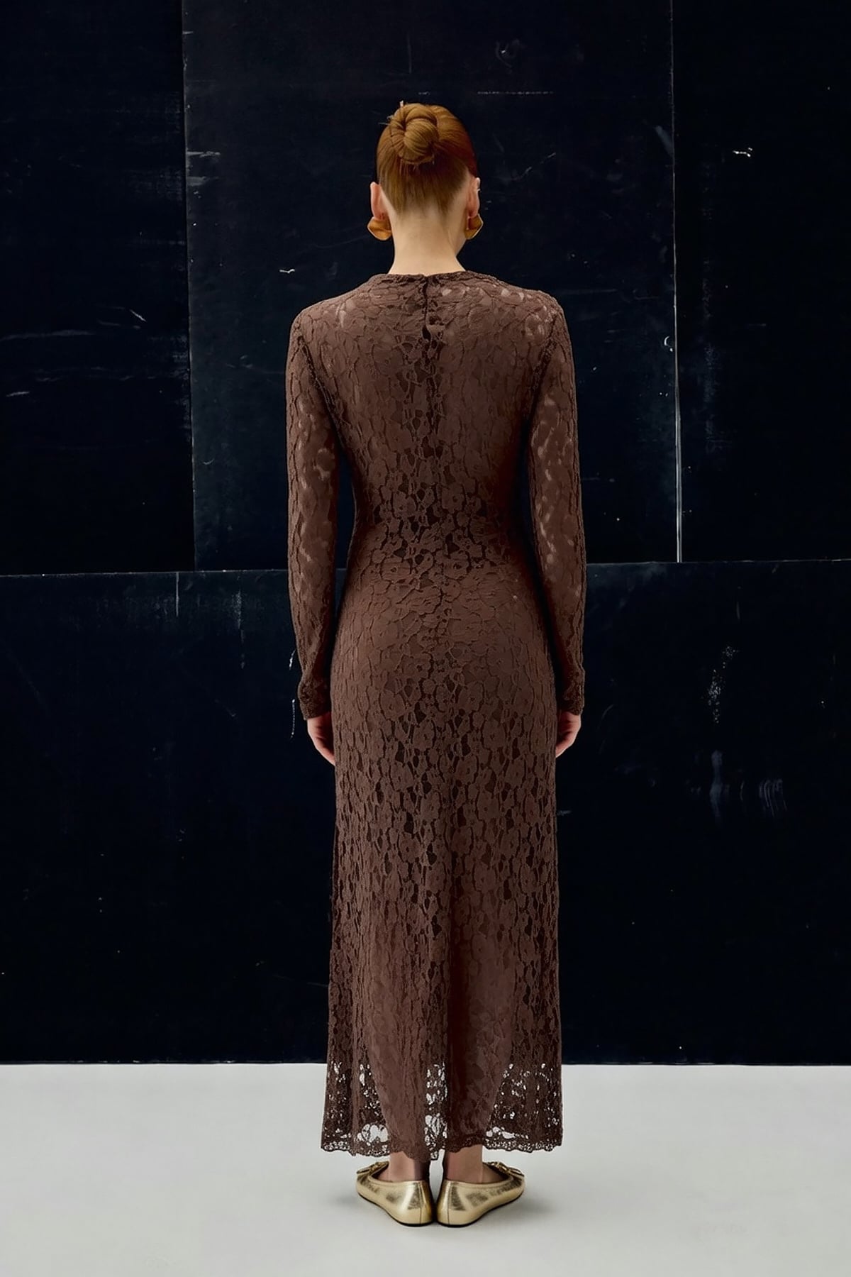 Lace Dress - Brown