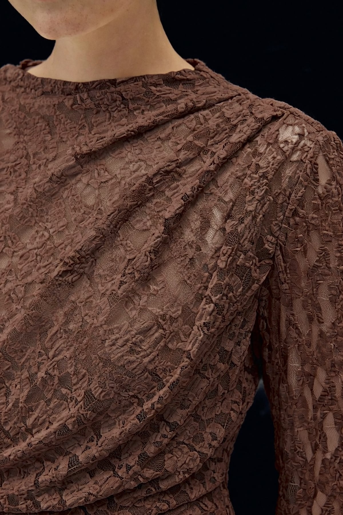 Lace Dress - Brown