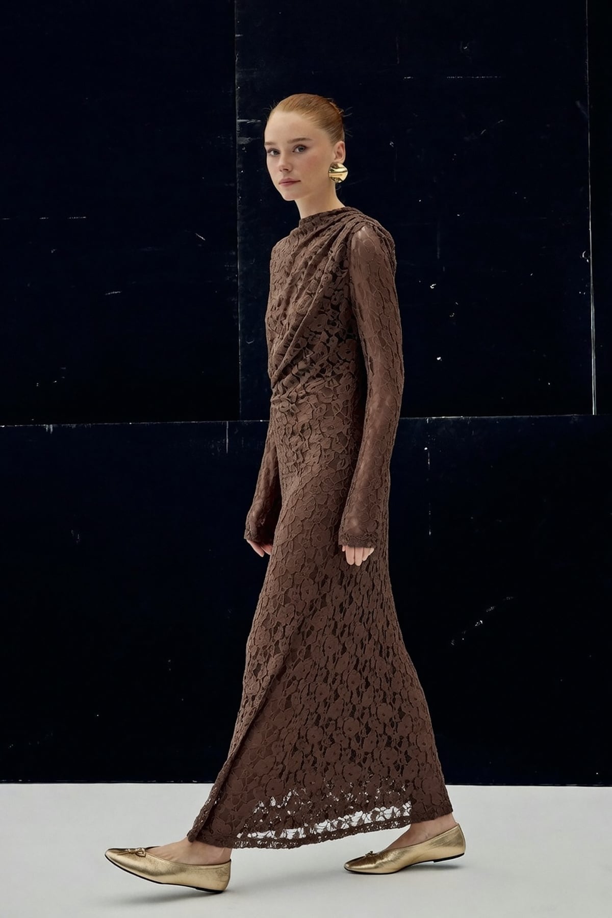 Lace Dress - Brown