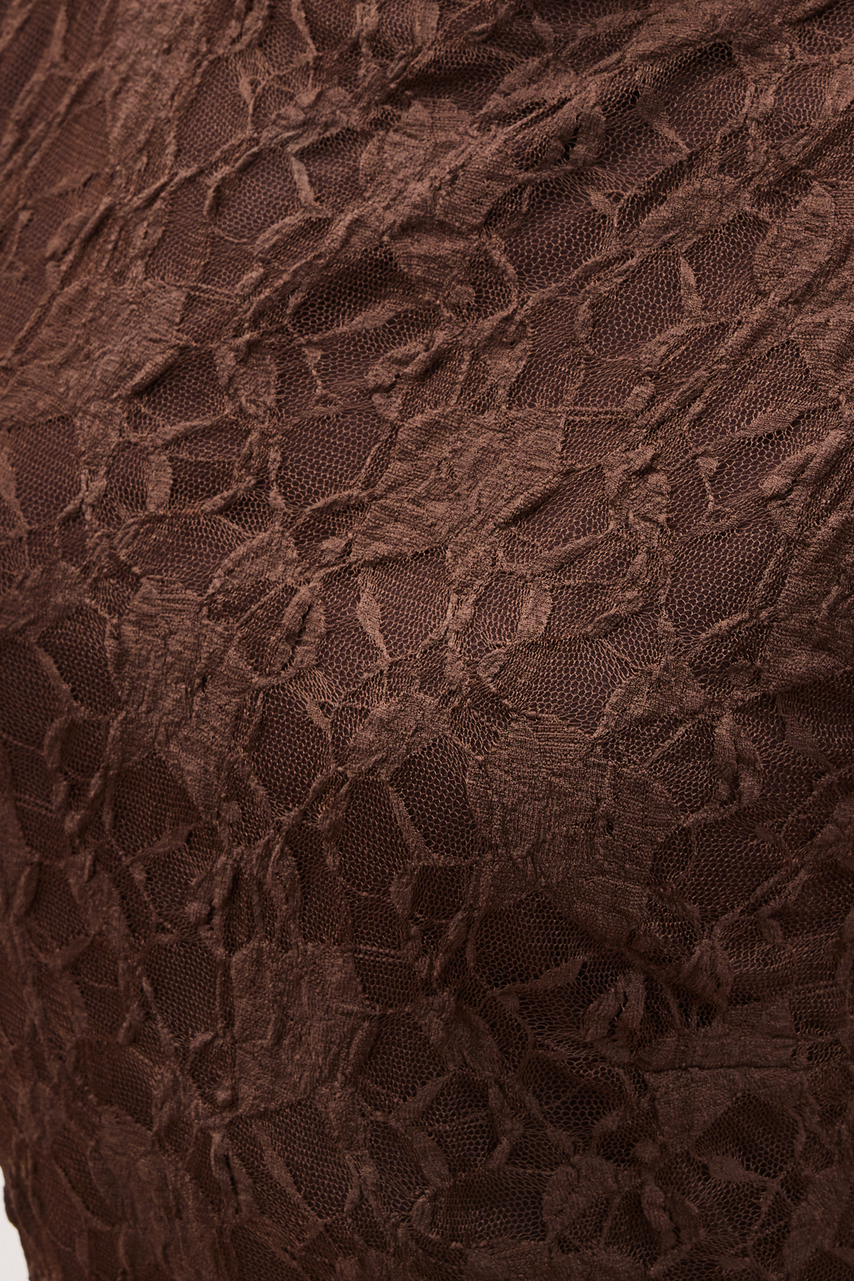 Lace Sleeveless Dress - Brown