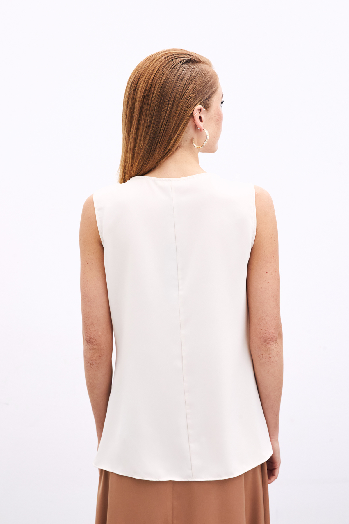 Degaje Yaka Bluz - Bej