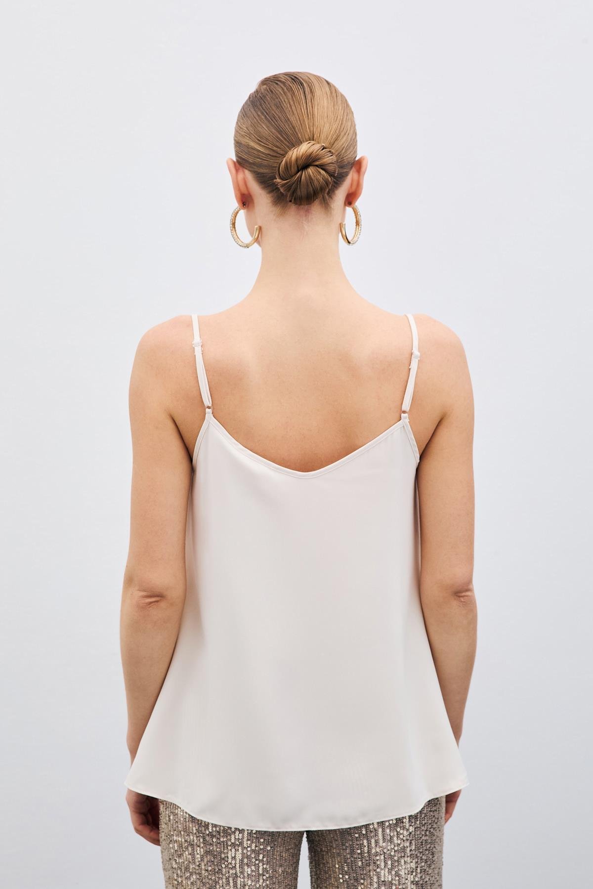 Degaje Yaka Bluz - Bej