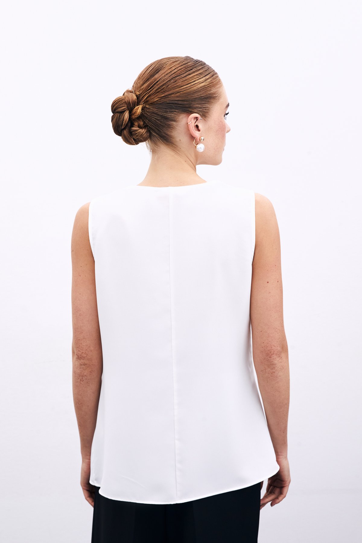 Degaje Yaka Bluz - Ekru