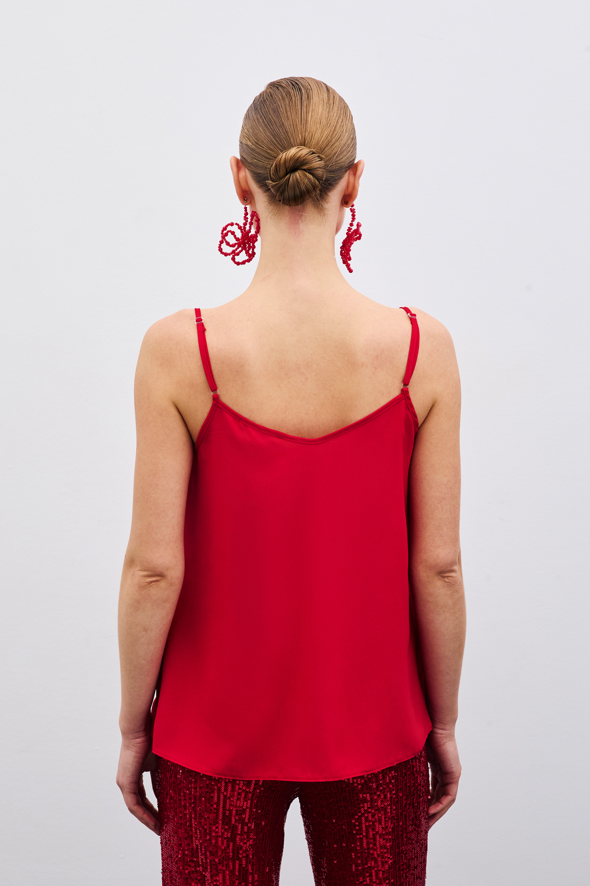 Degaje Yaka Bluz - Kırmızı