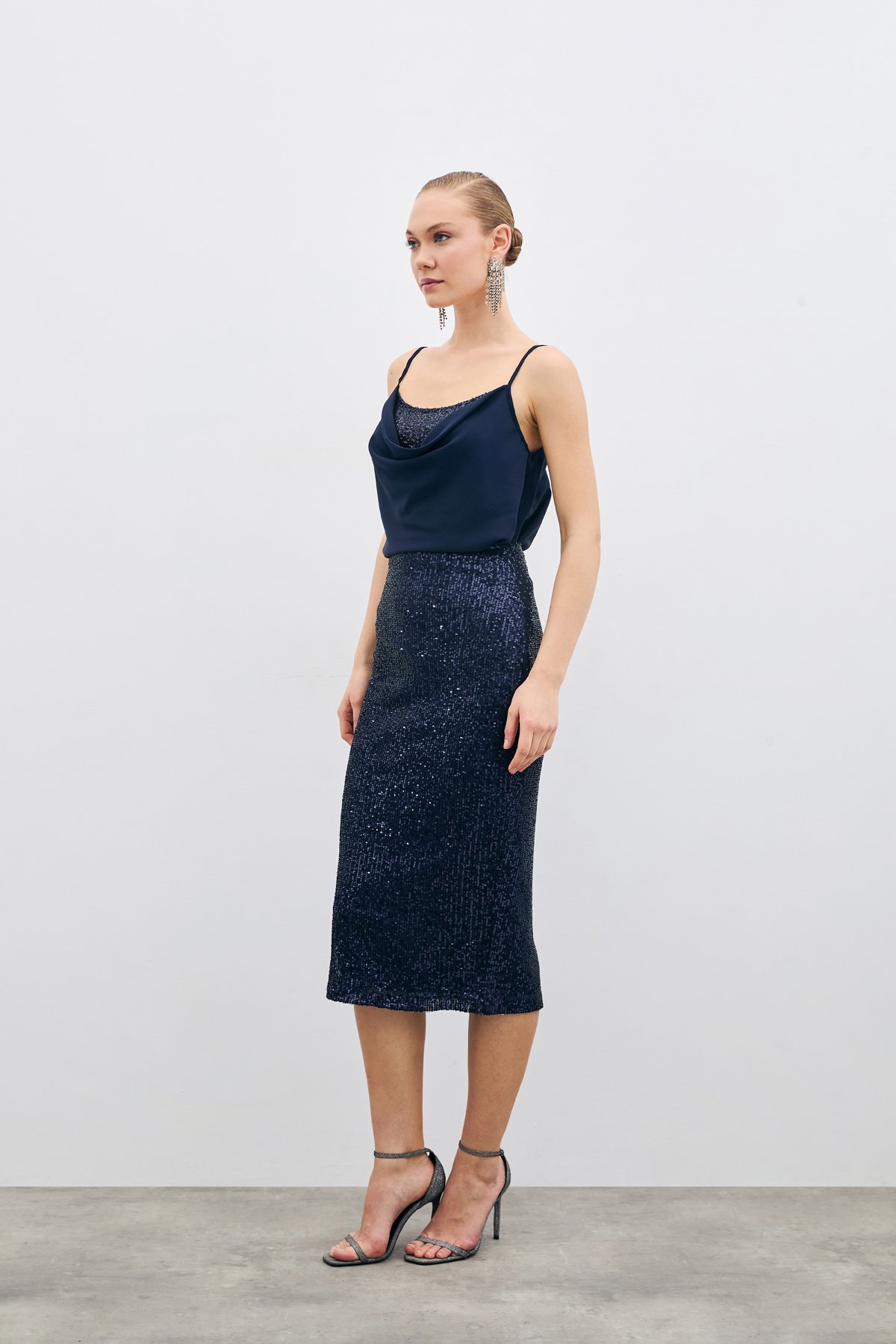 Degaje Yaka Bluz - Lacivert