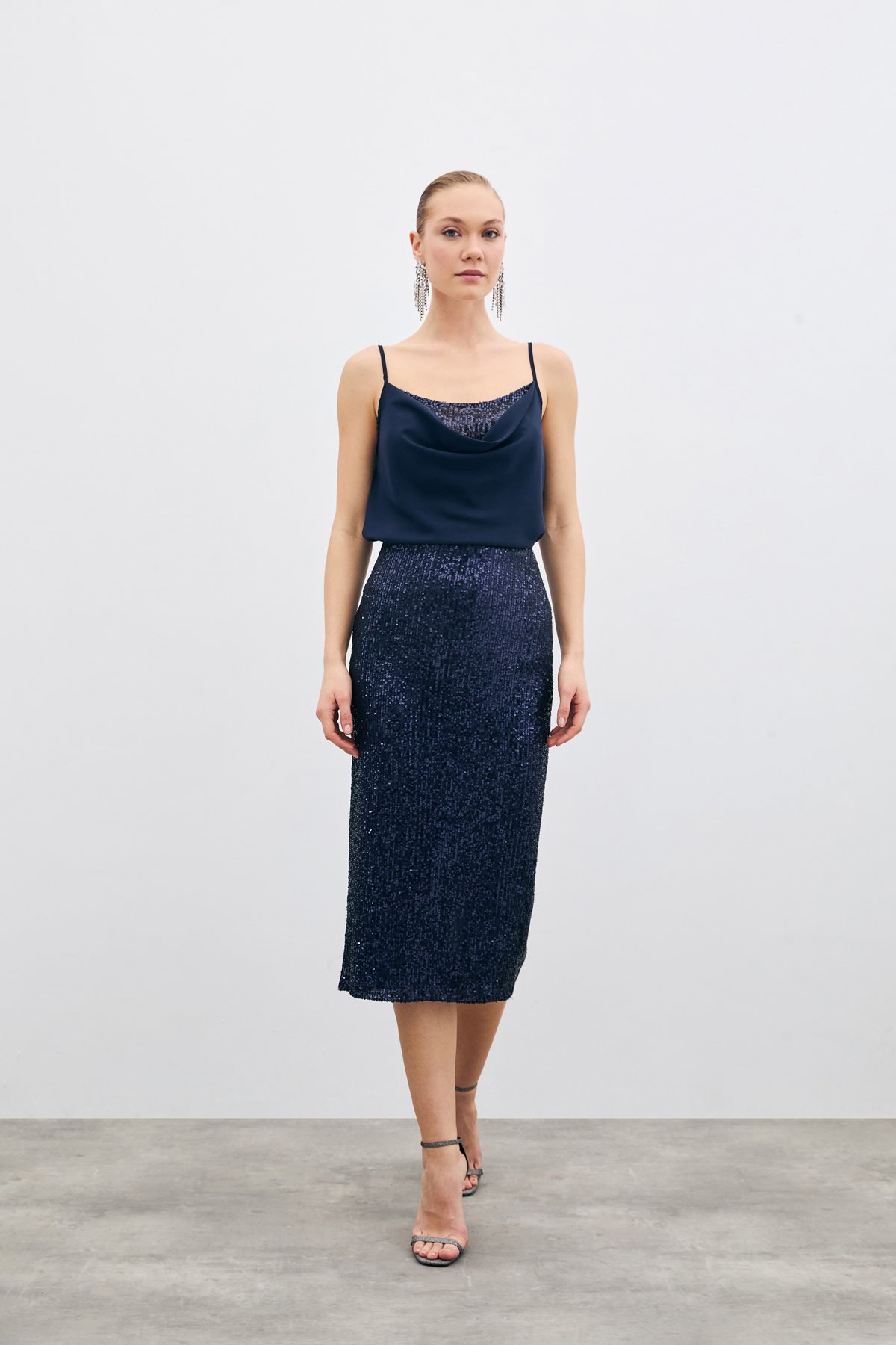 Degaje Yaka Bluz - Lacivert