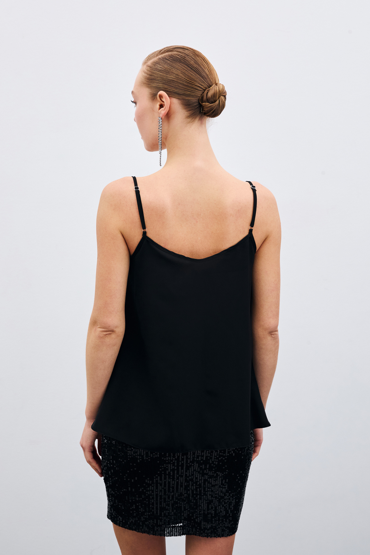 Degaje Yaka Bluz - Siyah