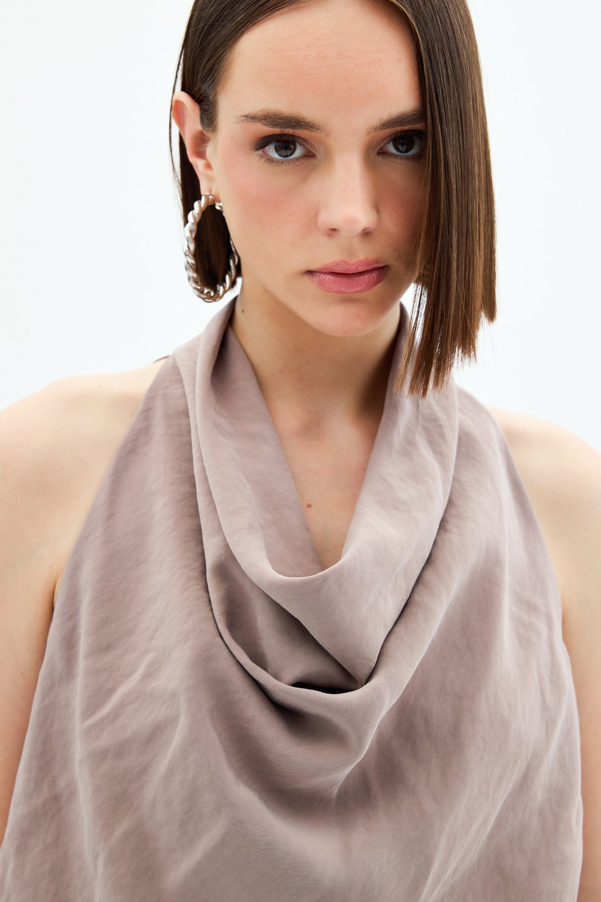 Degaje Yaka Bluz - Vizon