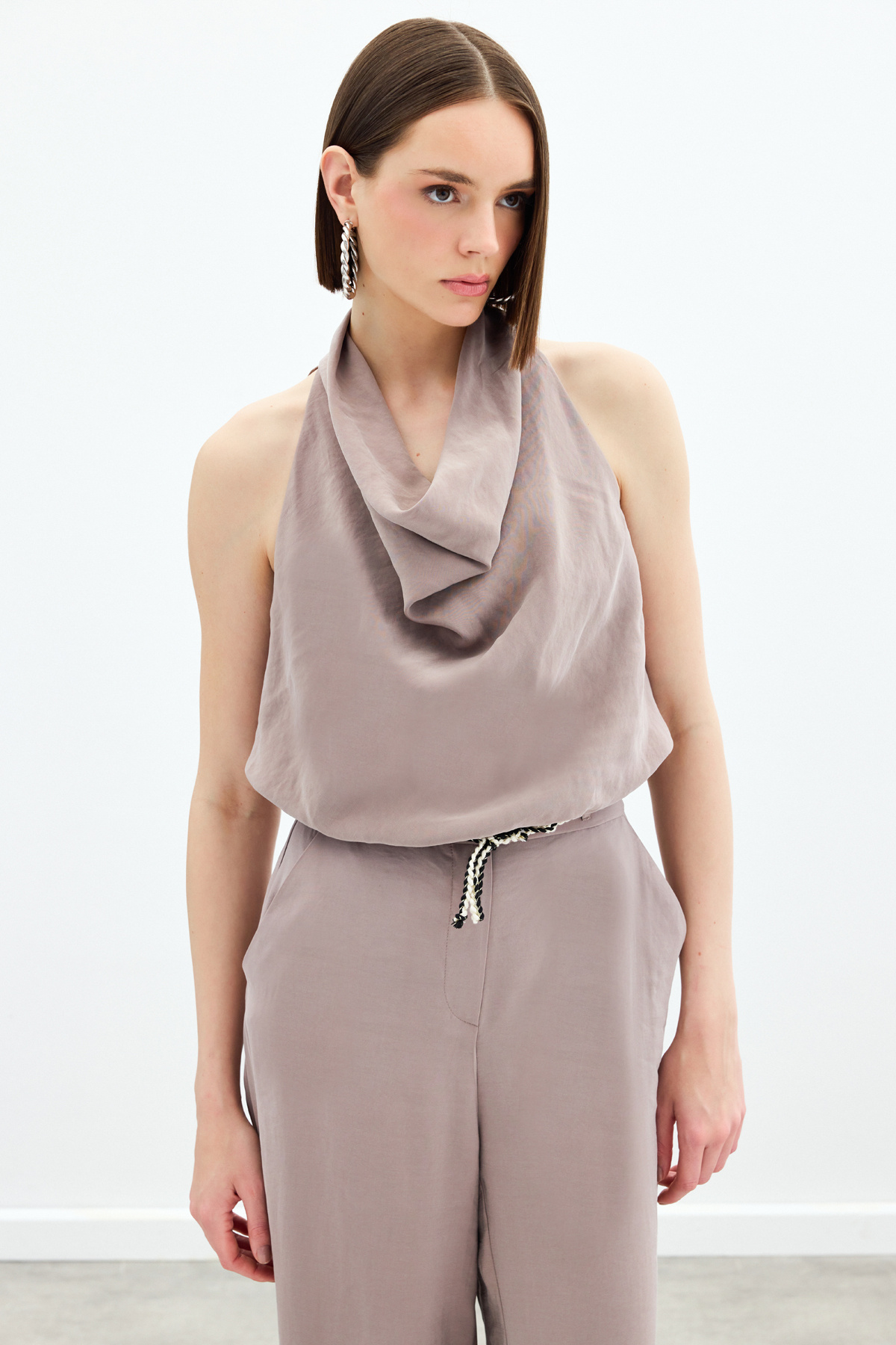 Degaje Yaka Bluz - Vizon