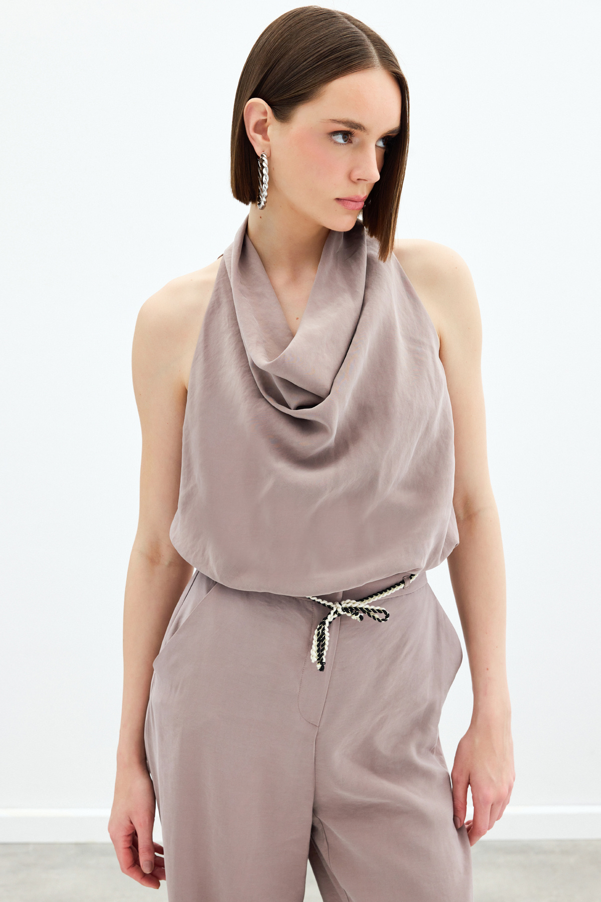 Degaje Yaka Bluz - Vizon