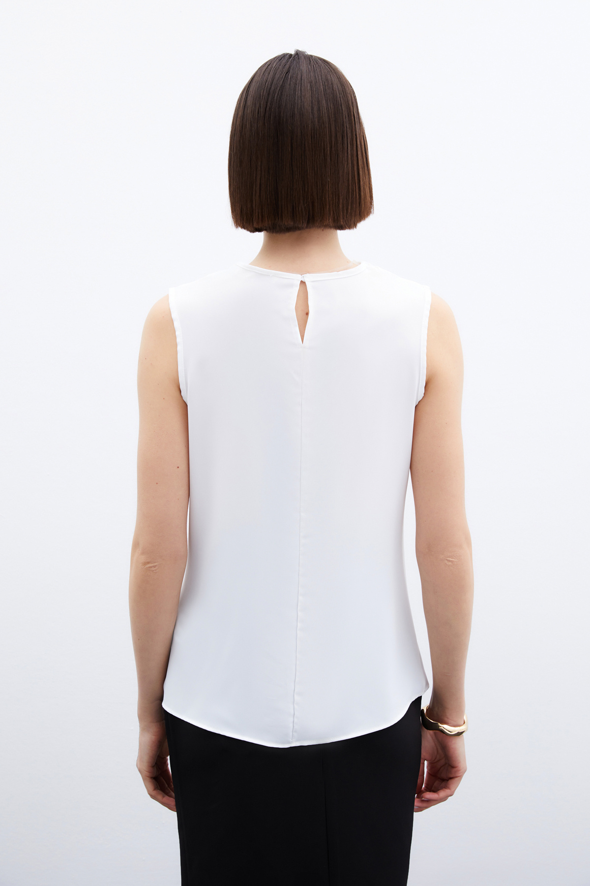 Collar Collar Sleeveless Blouse - Ecru