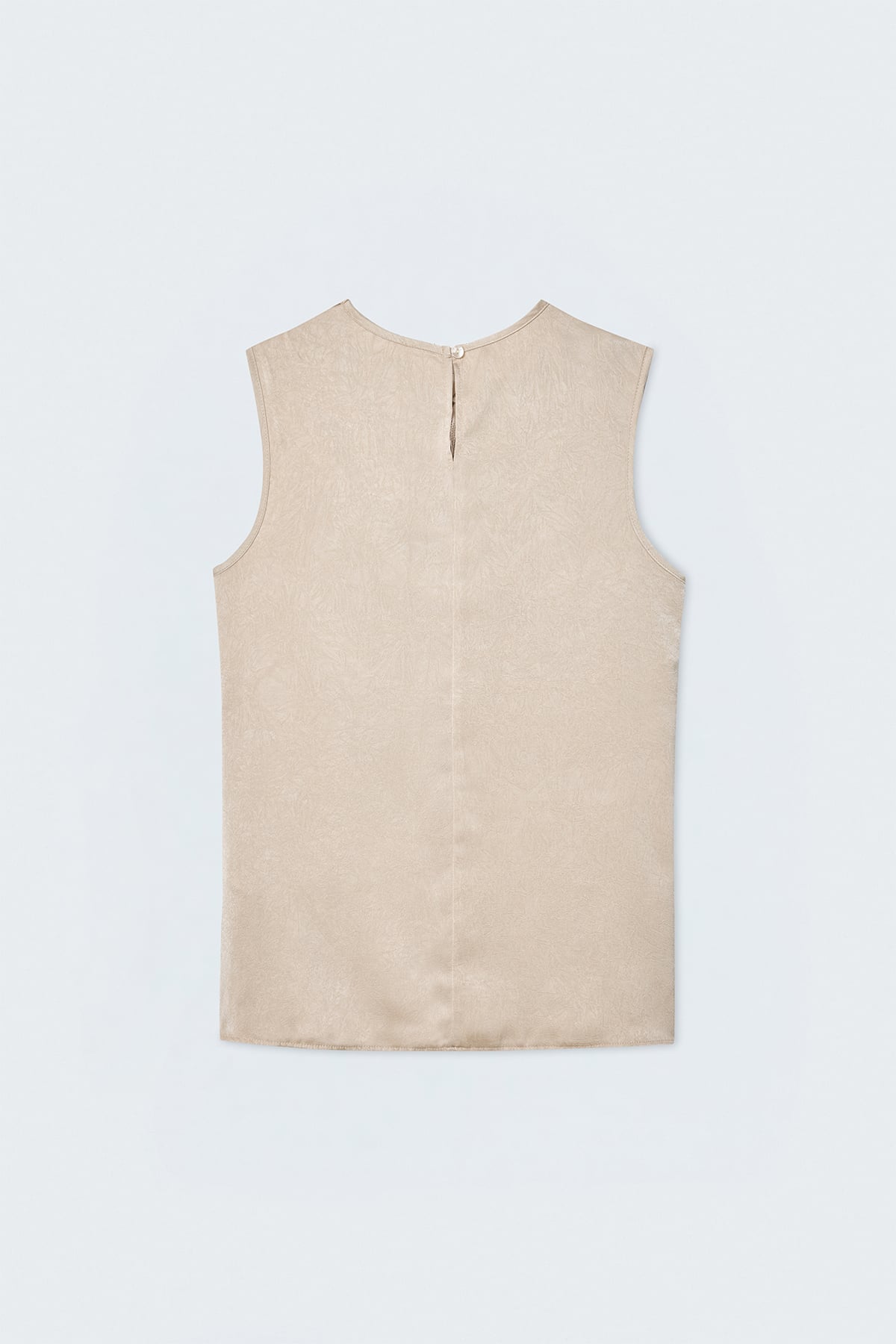 Cowl Neck Satin Blouse - Beıge