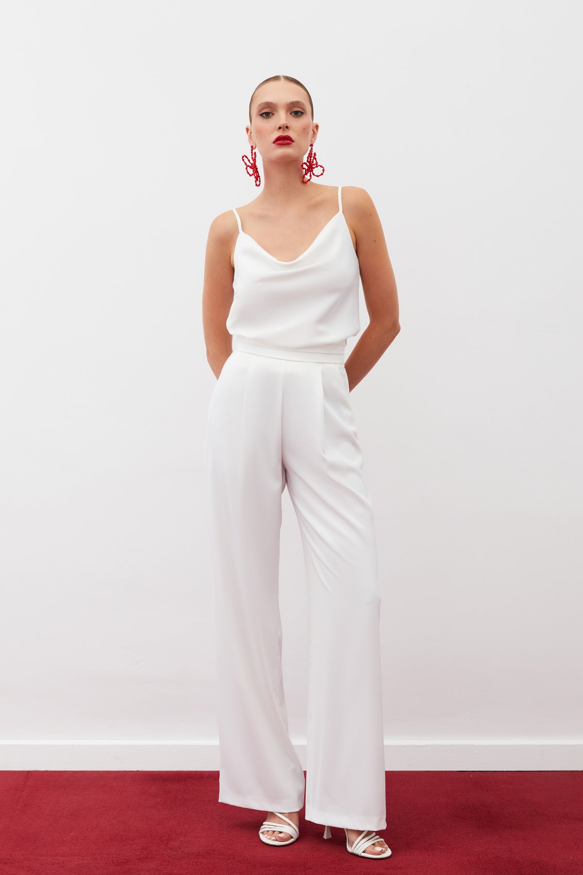 Degaje Yaka Saten Bluz - EKRU