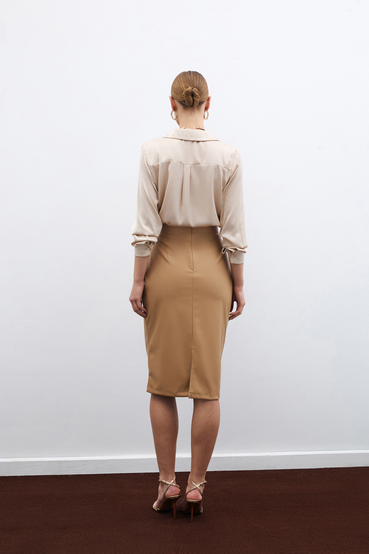 Deri Kalem Etek - Bej