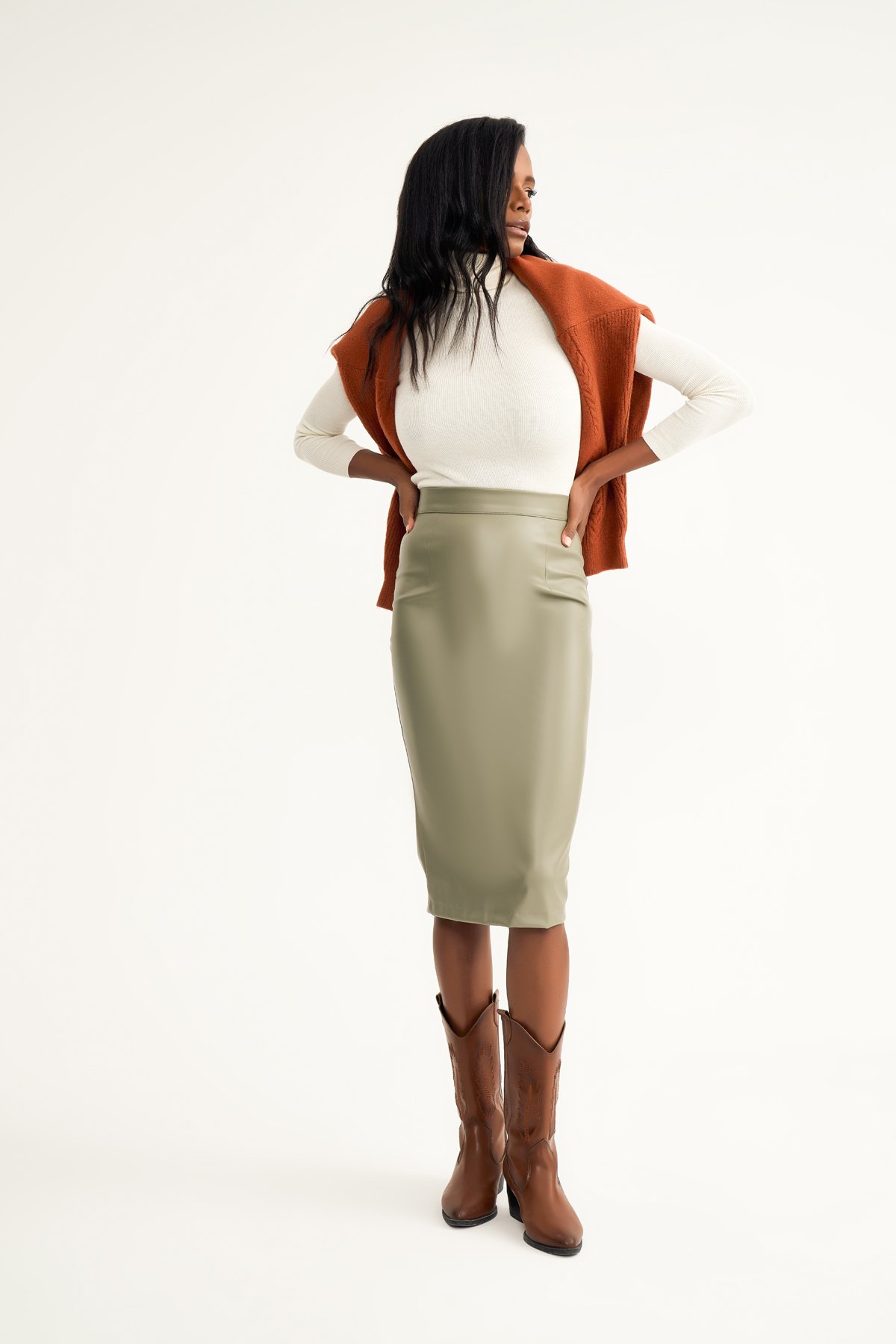 Deri kalem etek - HAKİ