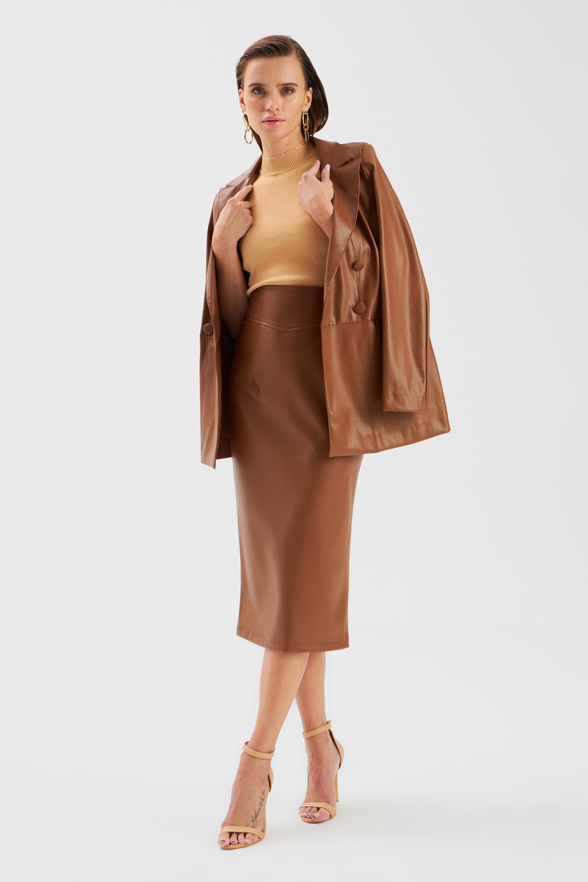 Deri Kalem Etek - KAHVE