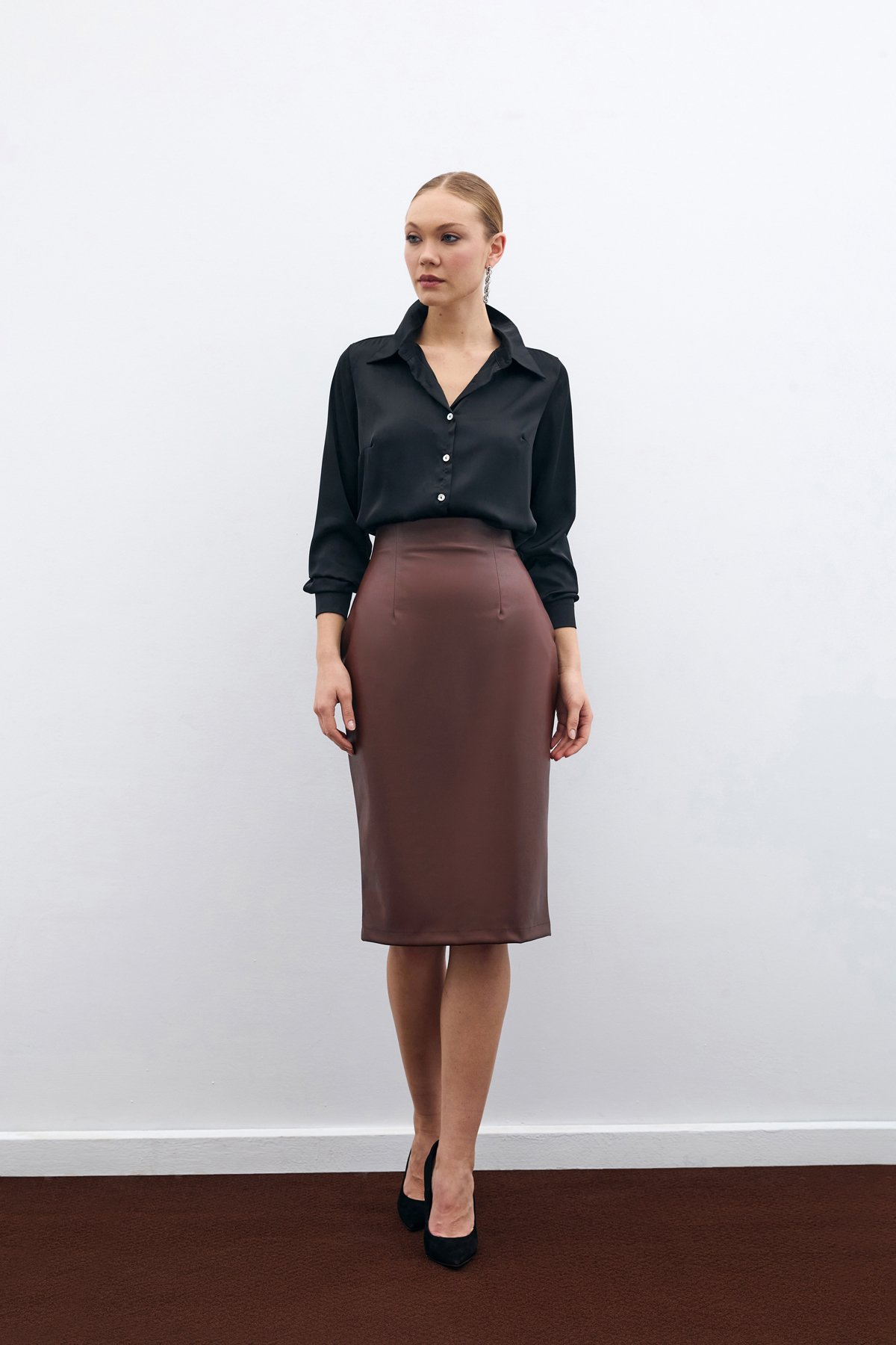 Deri Kalem Etek - Kahve