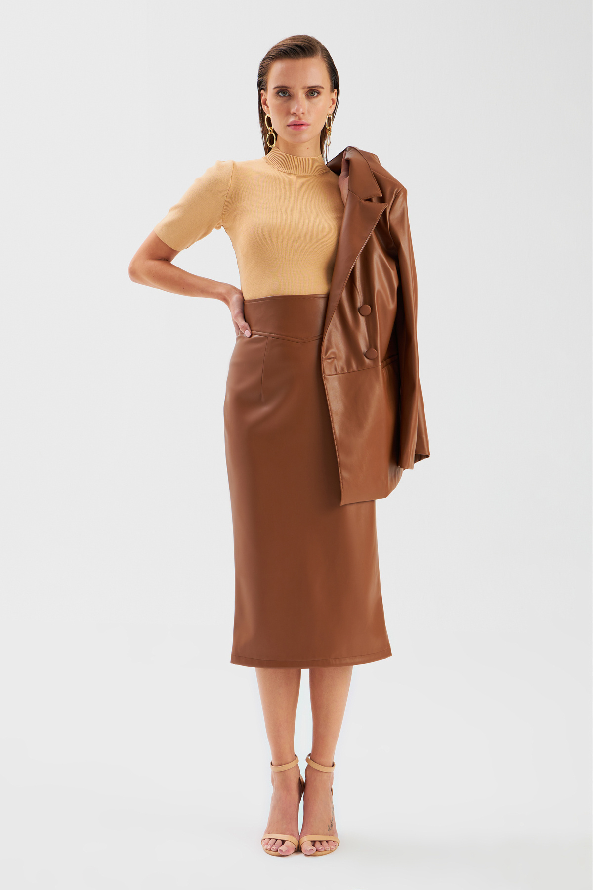 Deri Kalem Etek - KAHVE