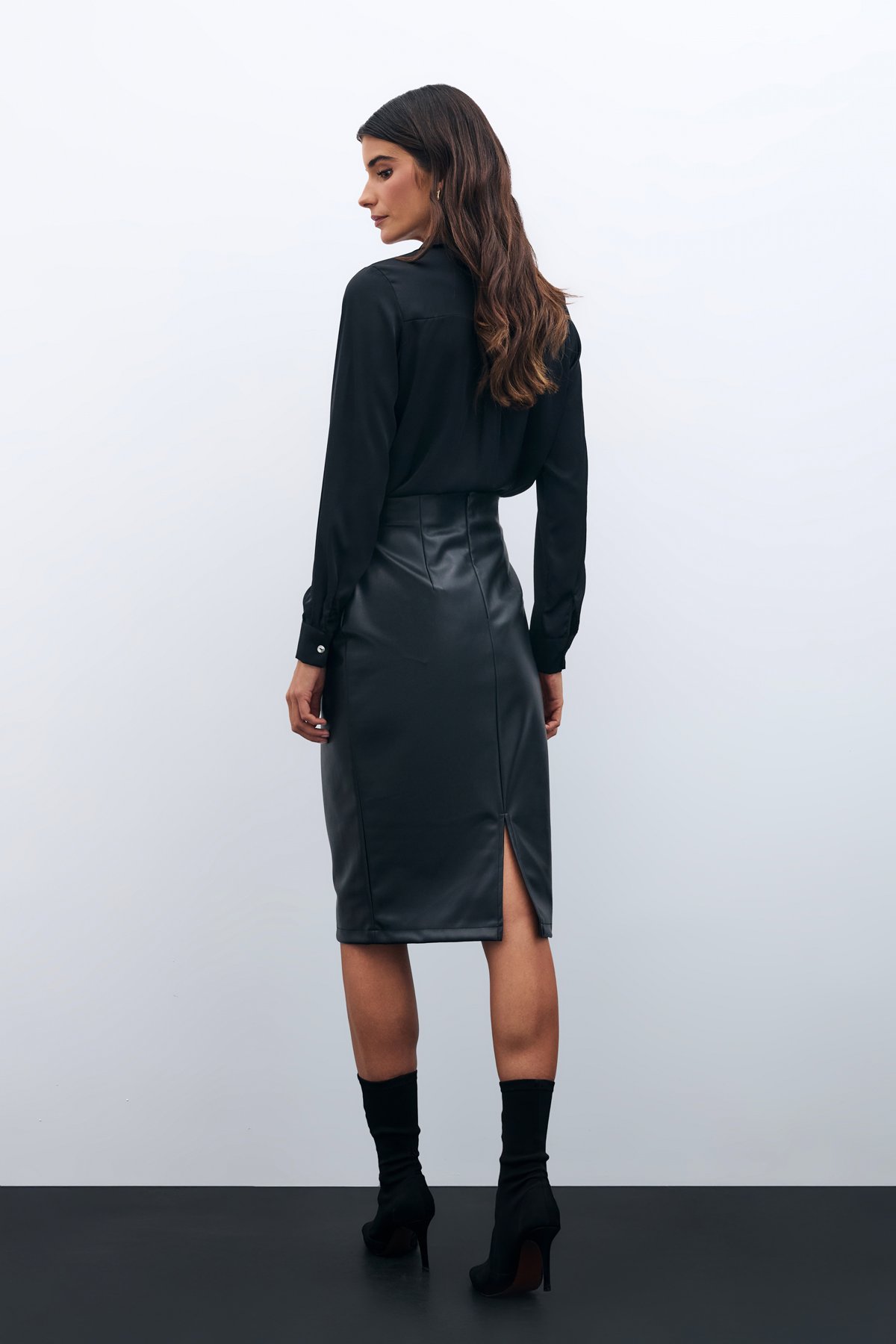 Deri Kalem Etek - Siyah