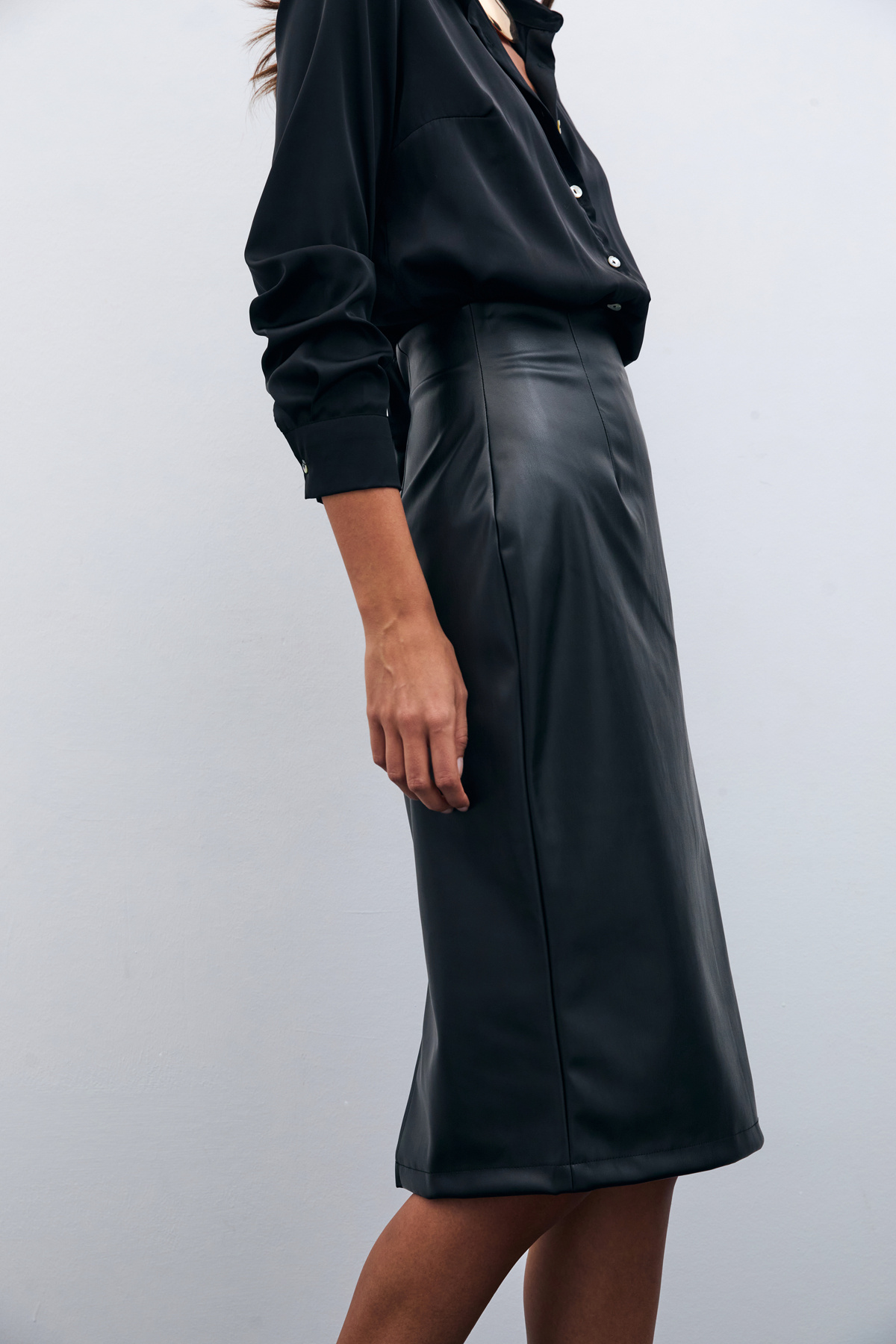 Deri Kalem Etek - Siyah