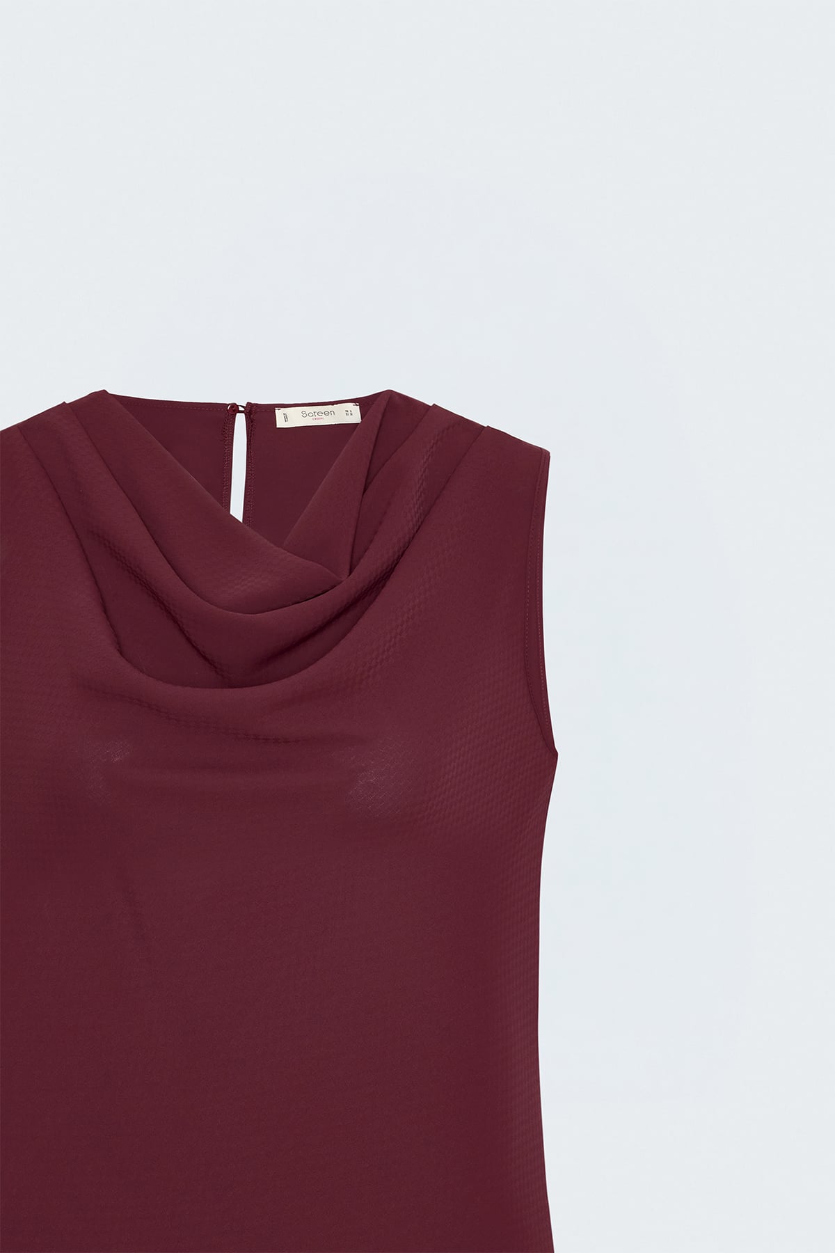 Desenli Degaje Yaka Bluz - Bordo