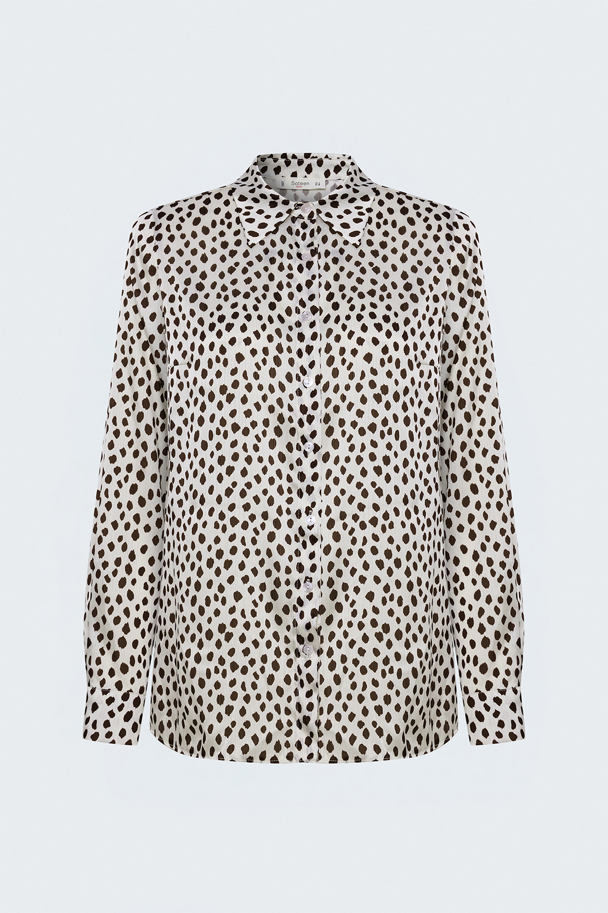 Patterned Shirt - Ecru-coffee