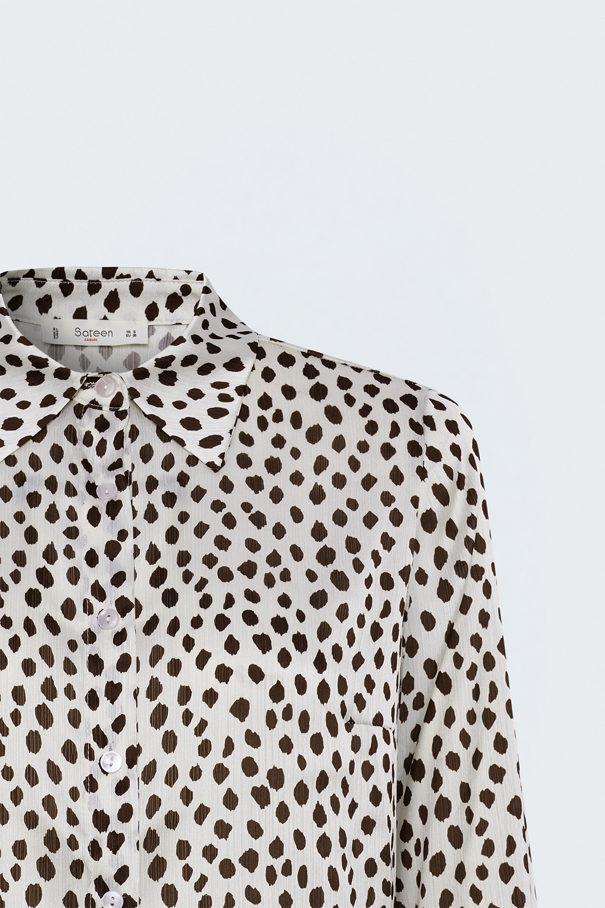 Patterned Shirt - Ecru-coffee