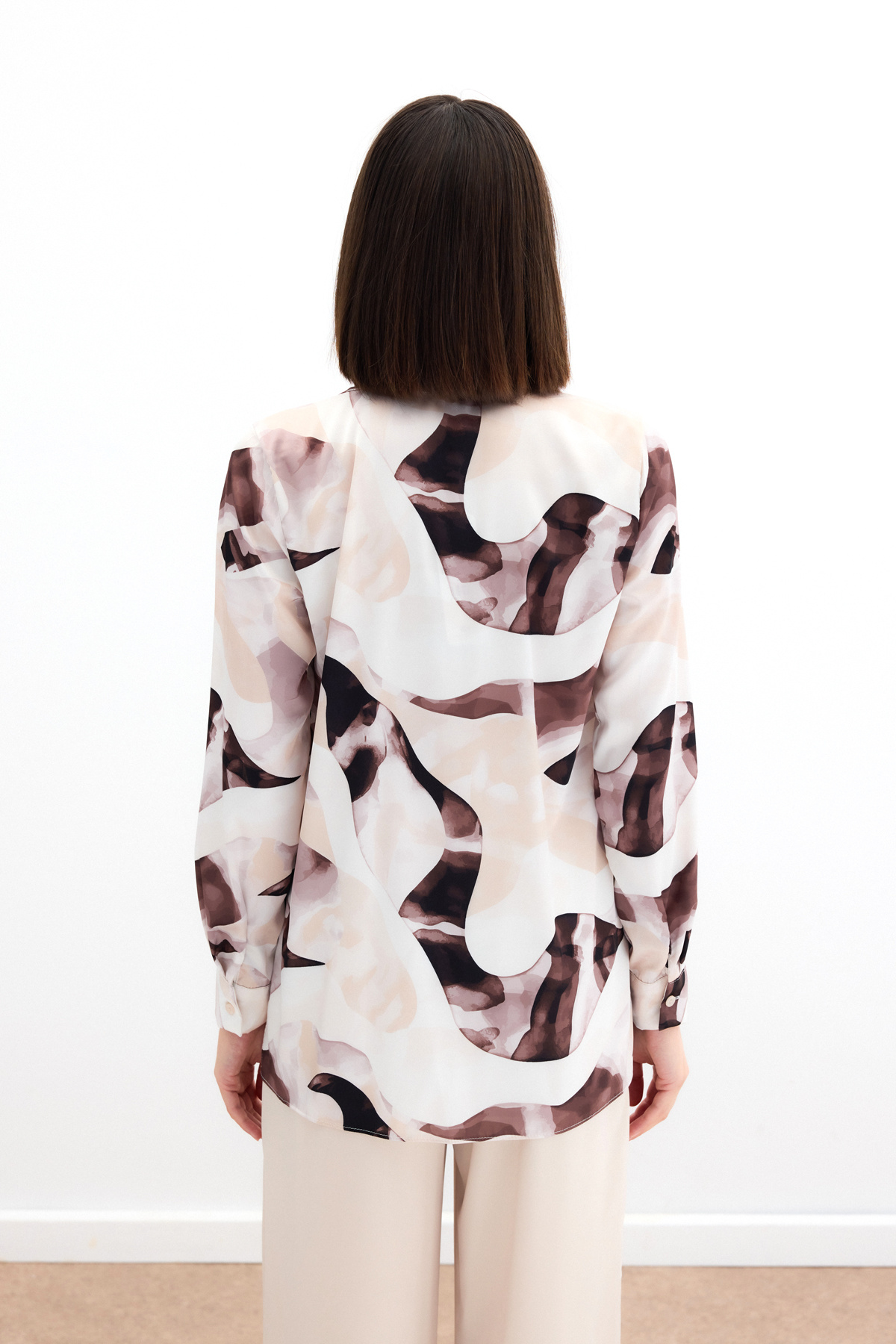 Desenli Gömlek - Kahve