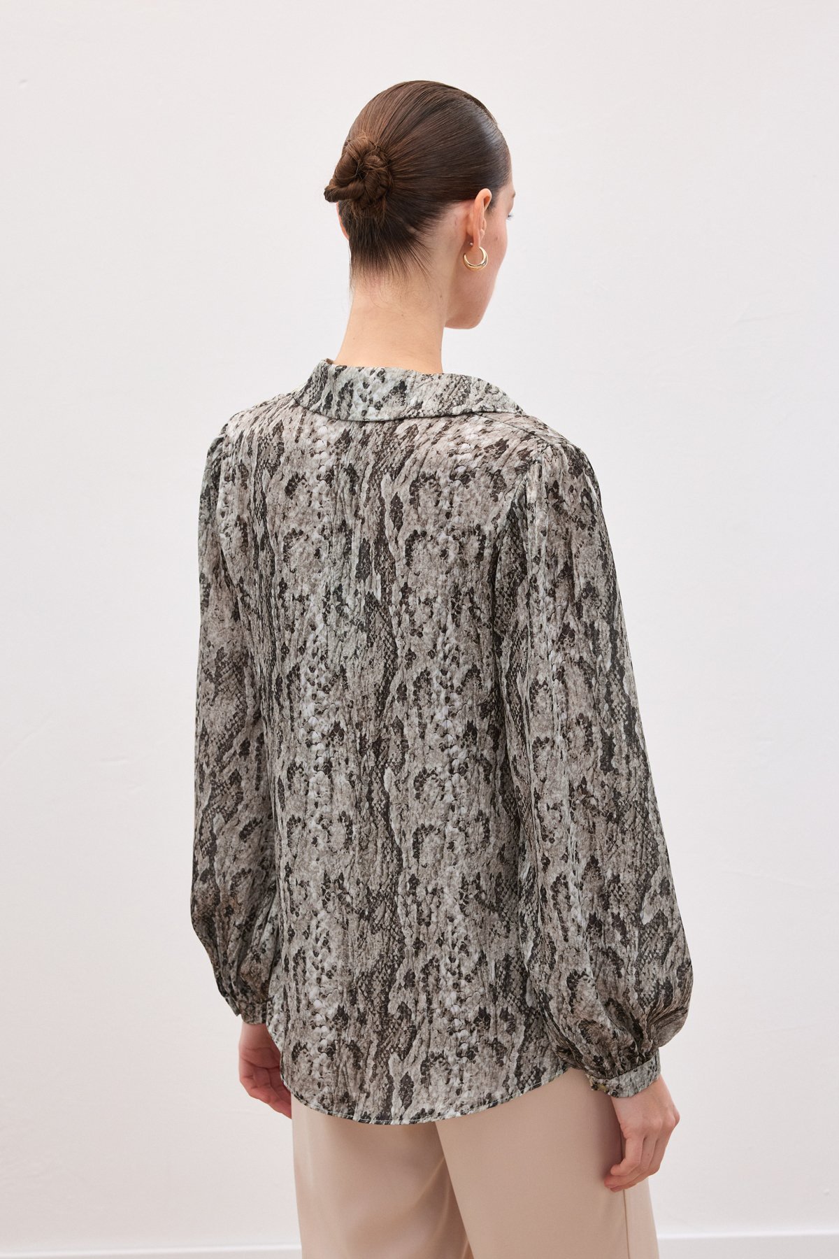 Desenli Gömlek - Kahve