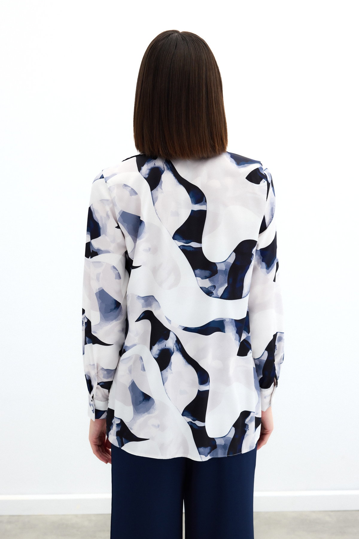 Desenli Gömlek - Lacivert