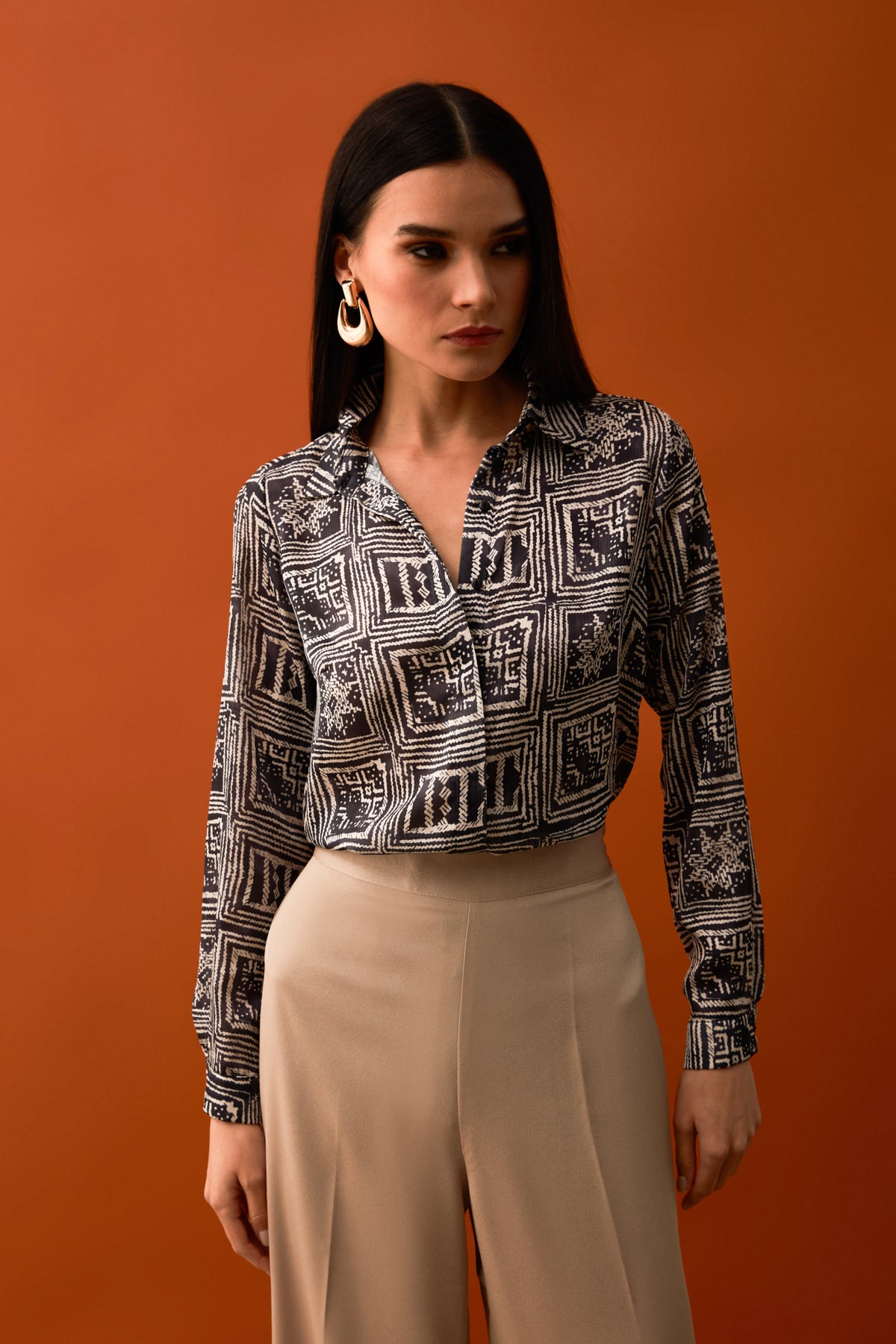 Patterned Shirt - BLACK