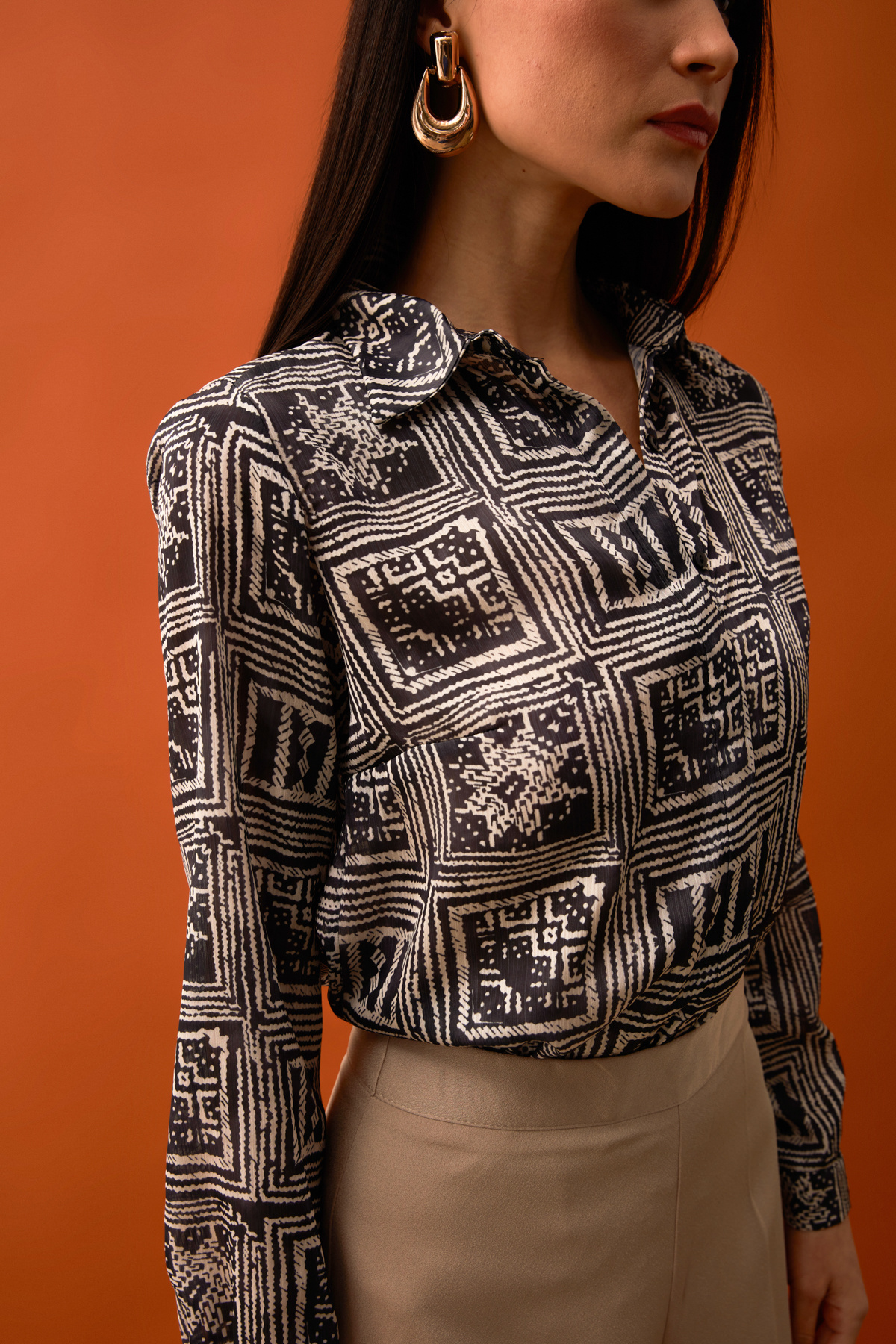 Patterned Shirt - BLACK