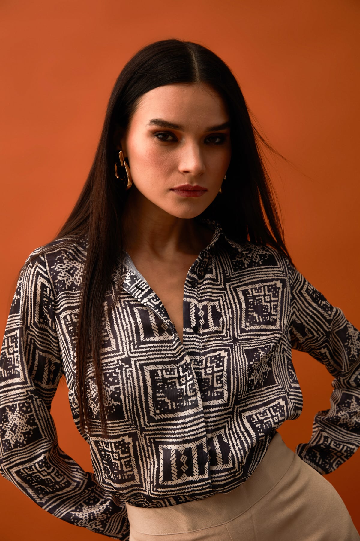 Patterned Shirt - BLACK