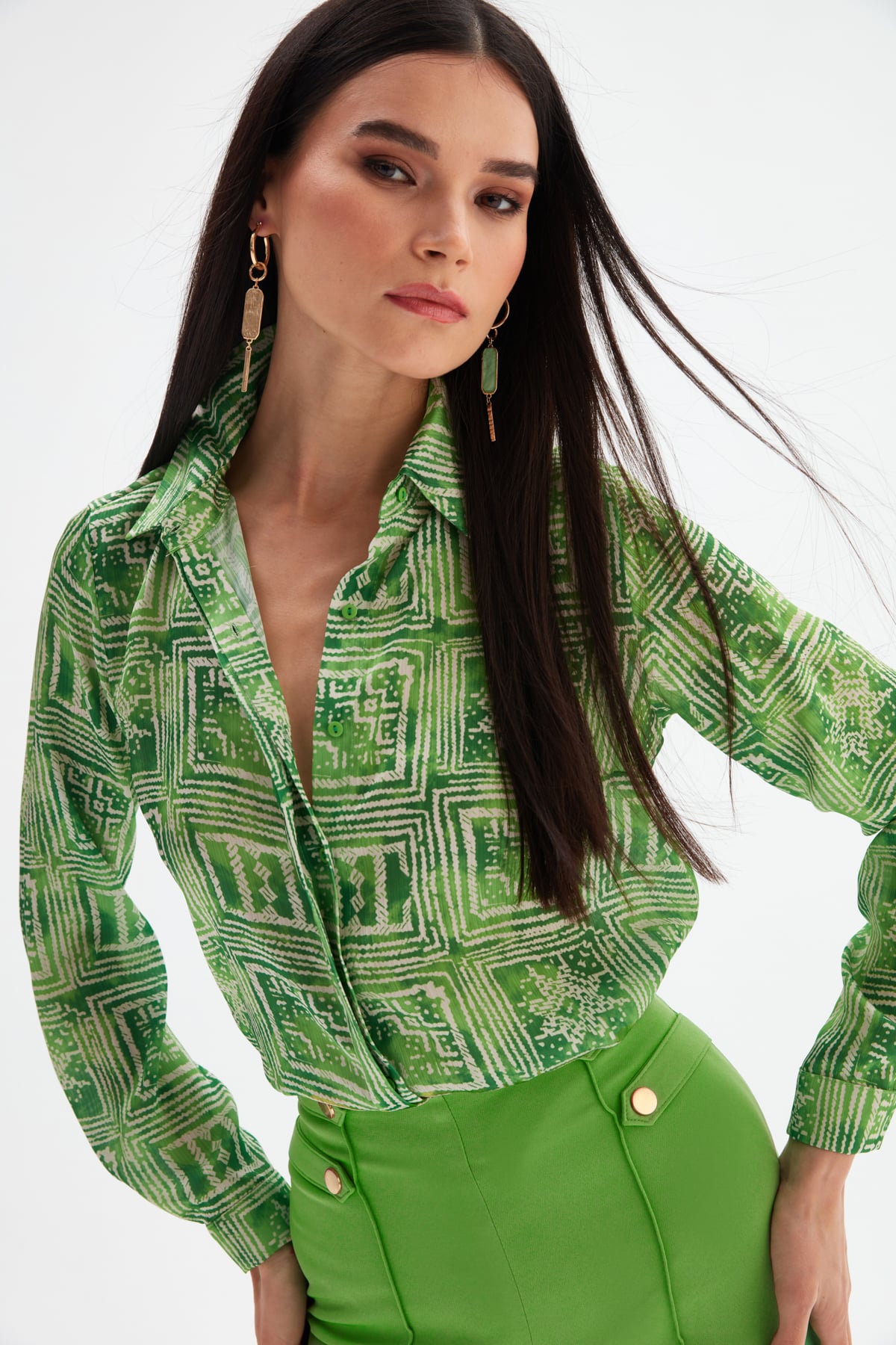 Patterned Shirt - GREEN