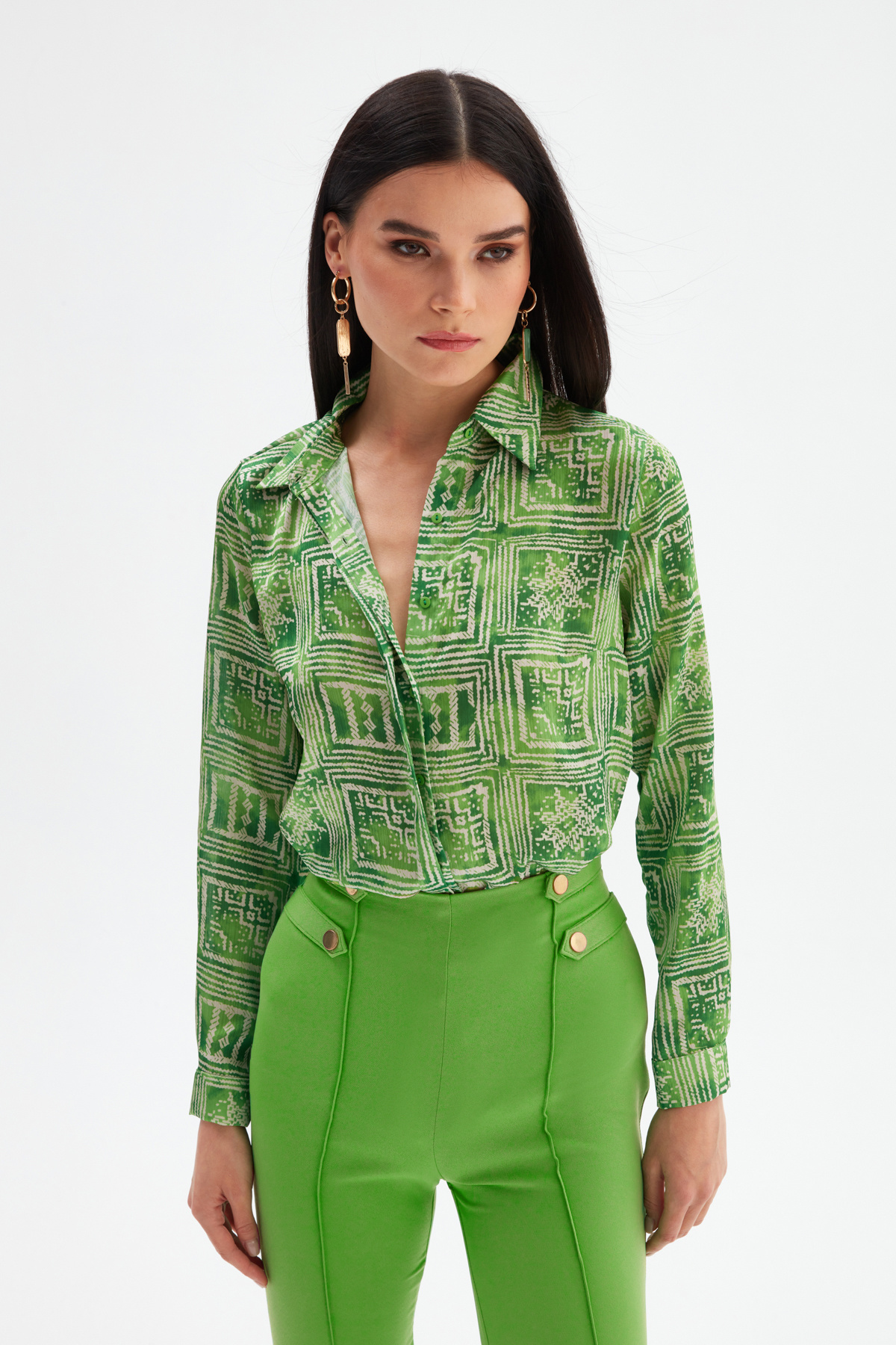 Patterned Shirt - GREEN