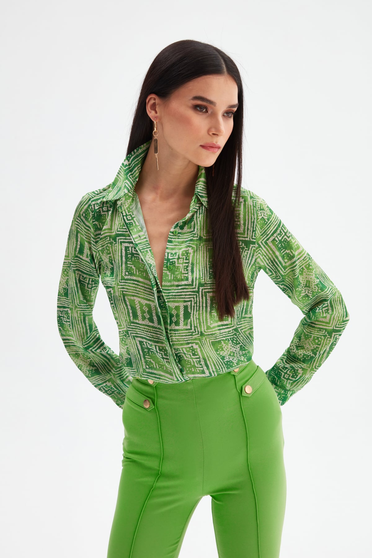 Patterned Shirt - GREEN