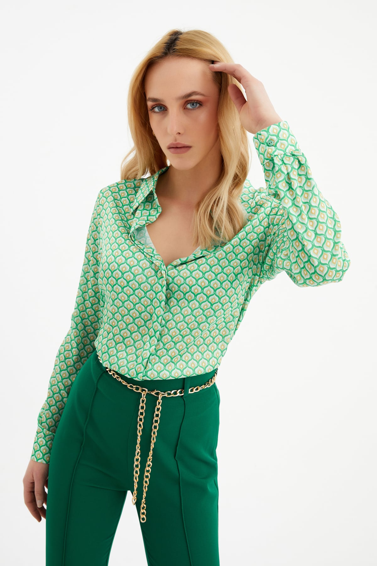 Patterned shirt - GREEN