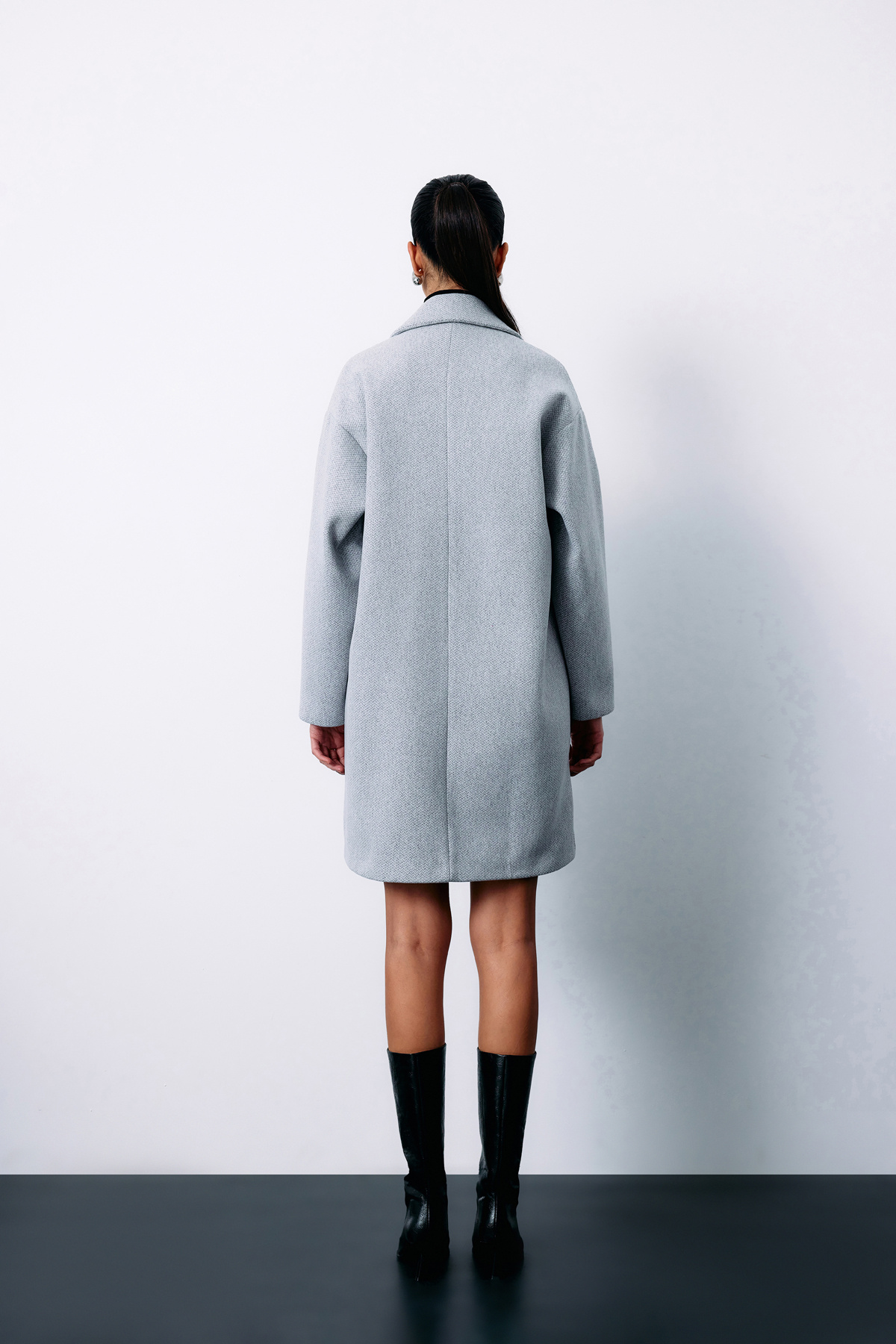 Desenli Kısa Kaban - GRİ