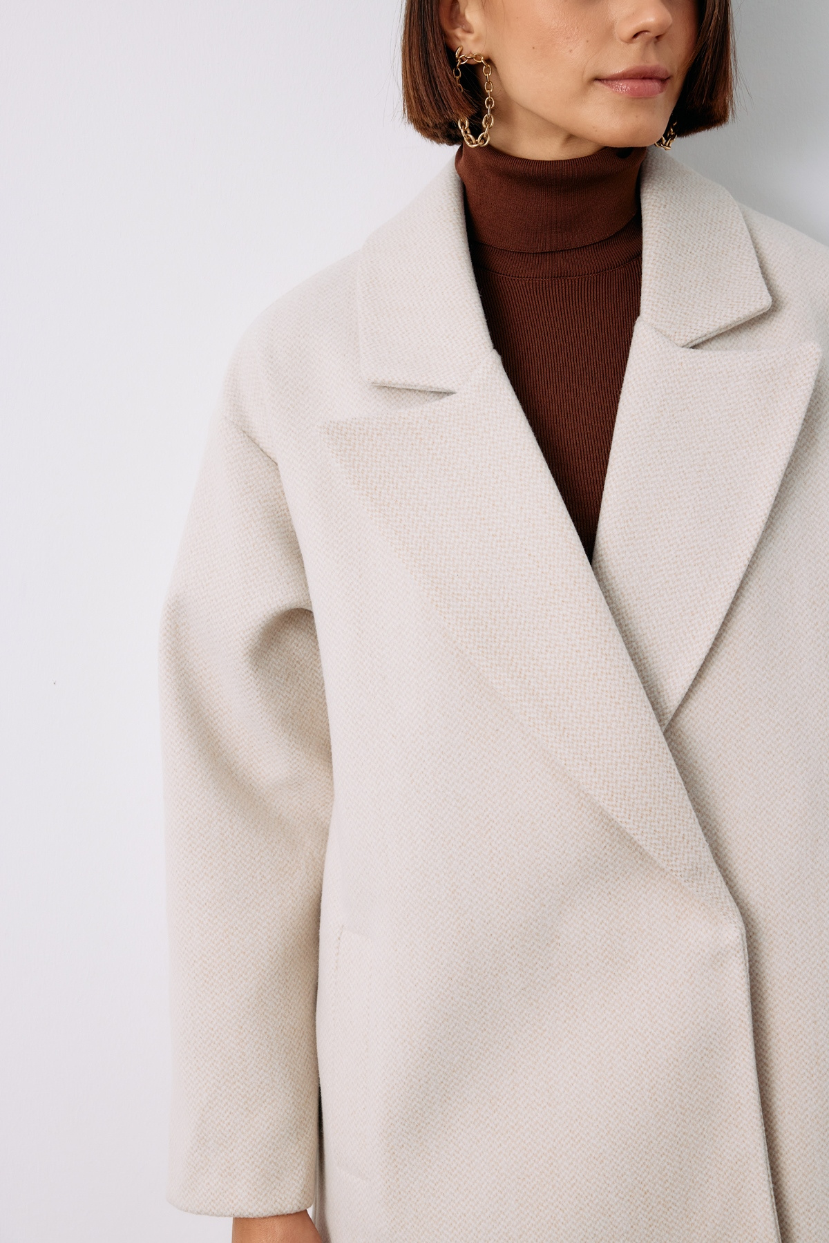 Patterned Short Coat - STONE