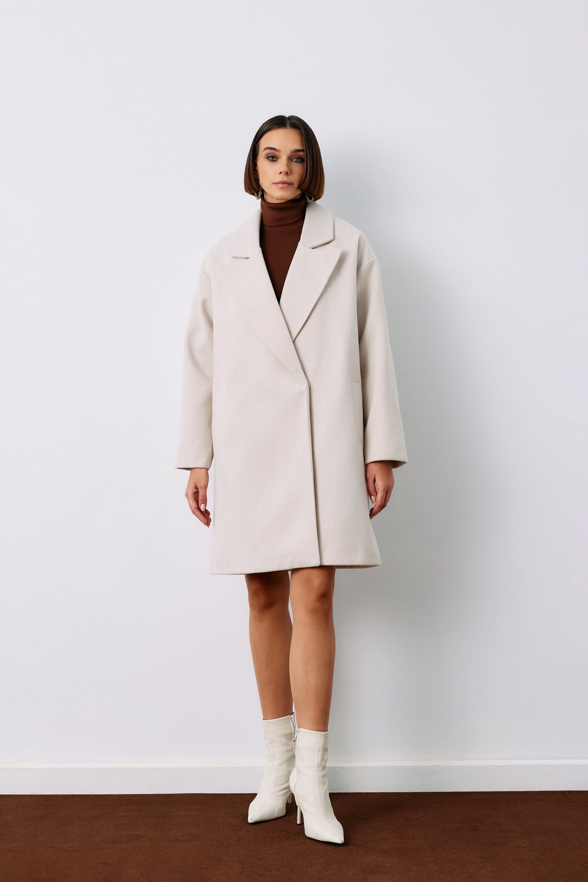 Patterned Short Coat - STONE