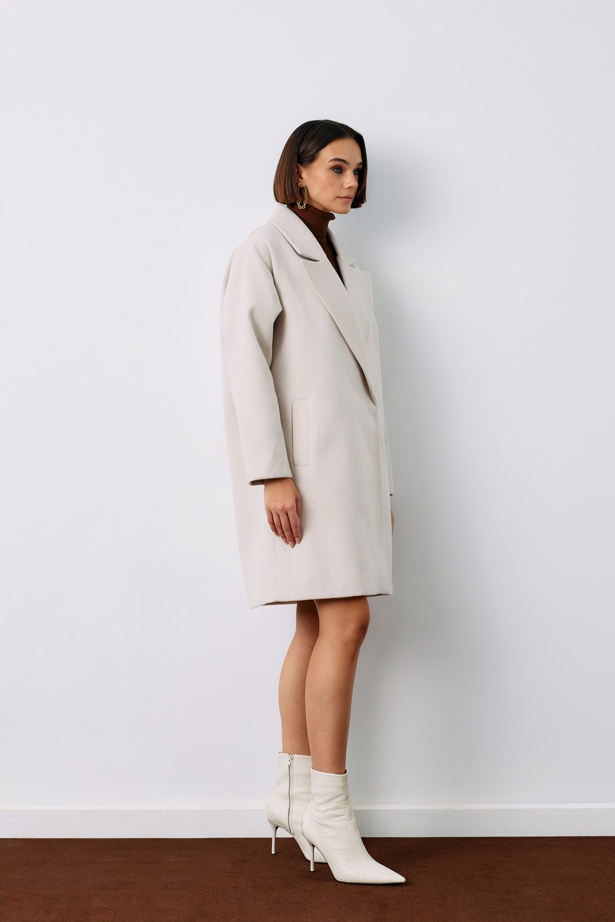 Patterned Short Coat - STONE