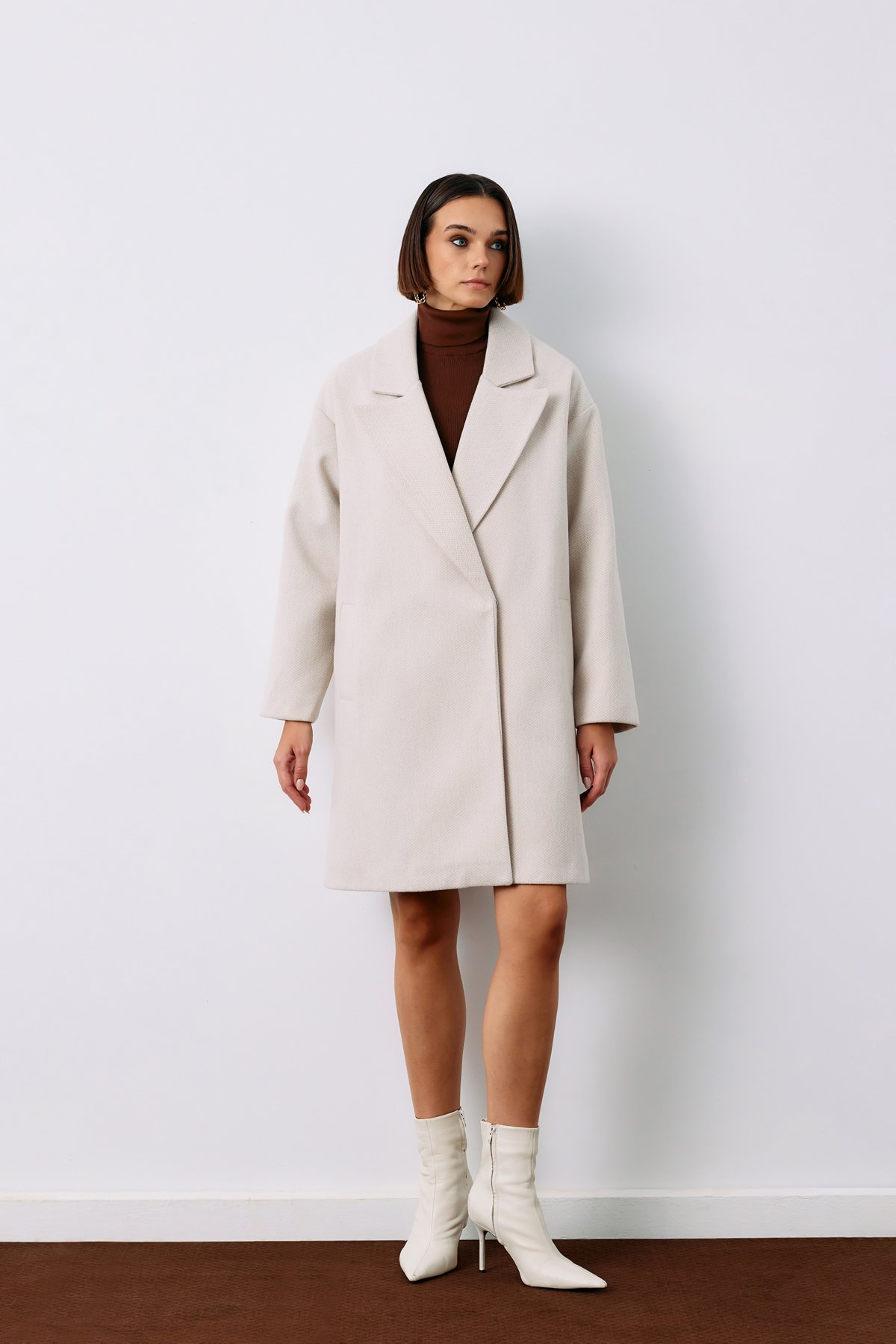 Patterned Short Coat - STONE