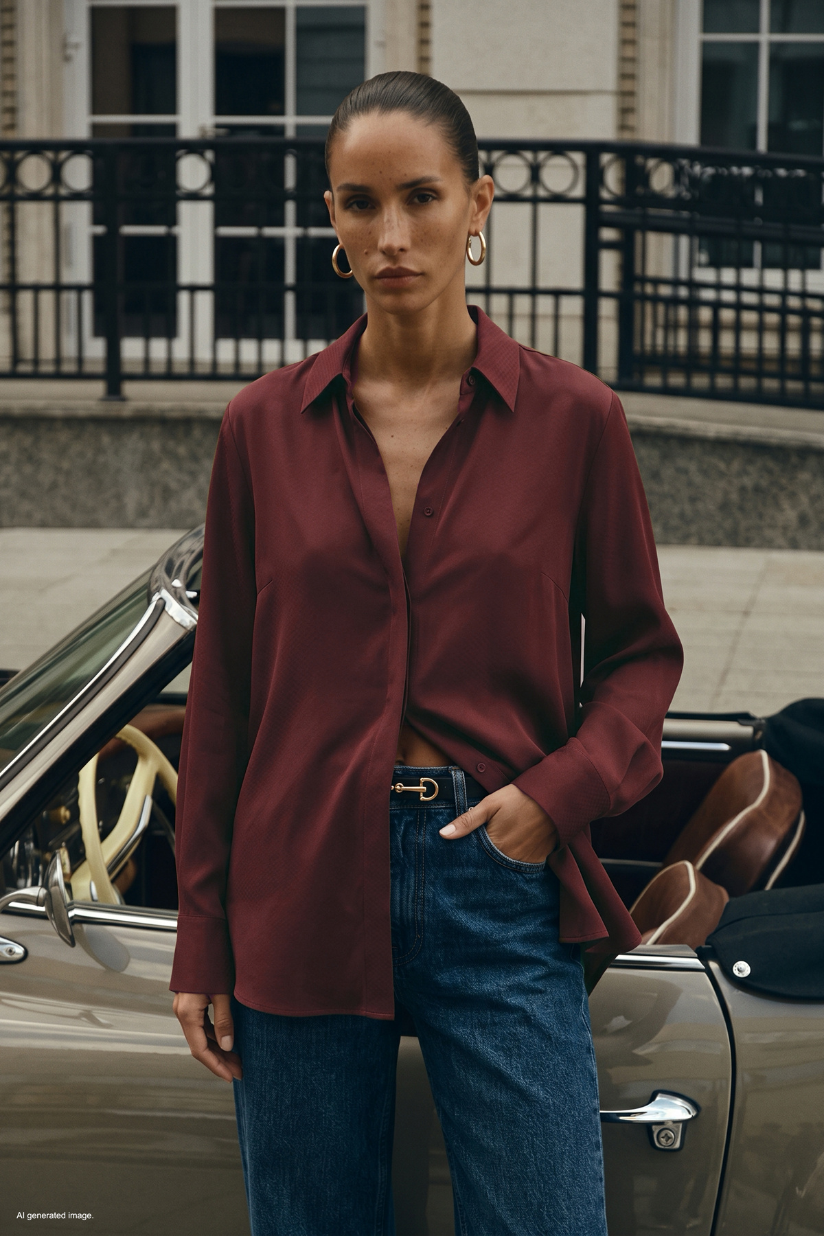 Patterned Classic Shirt - Maroon