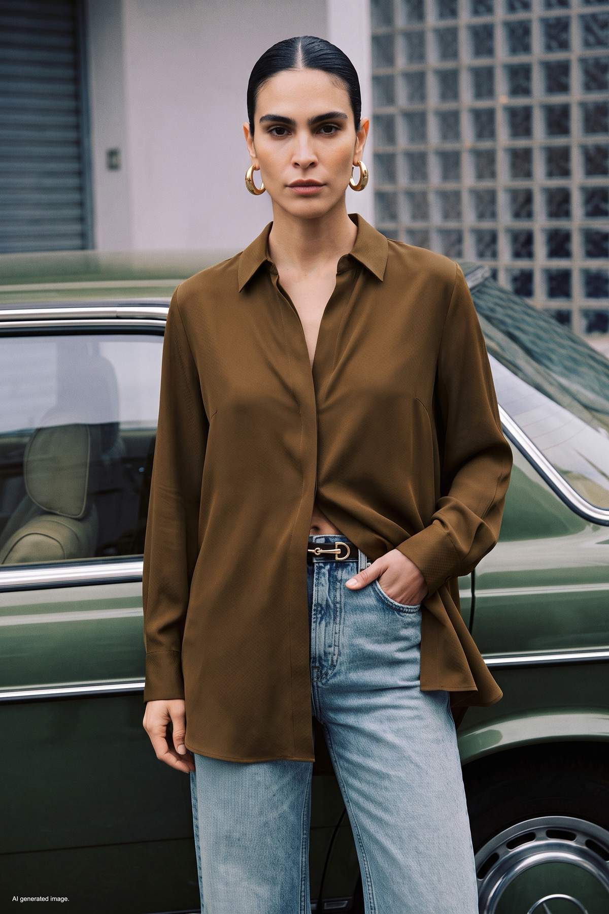 Patterned Classic Shirt - Brown