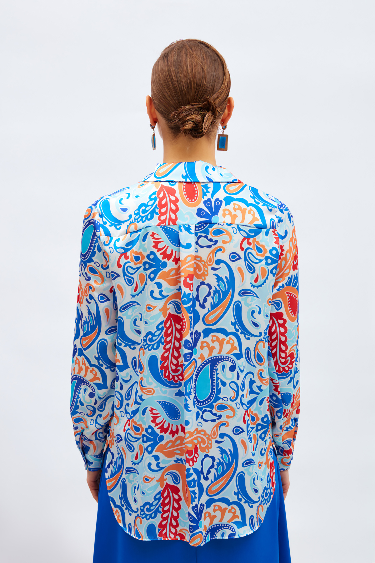 Desenli Klasik Gömlek - MAVİ