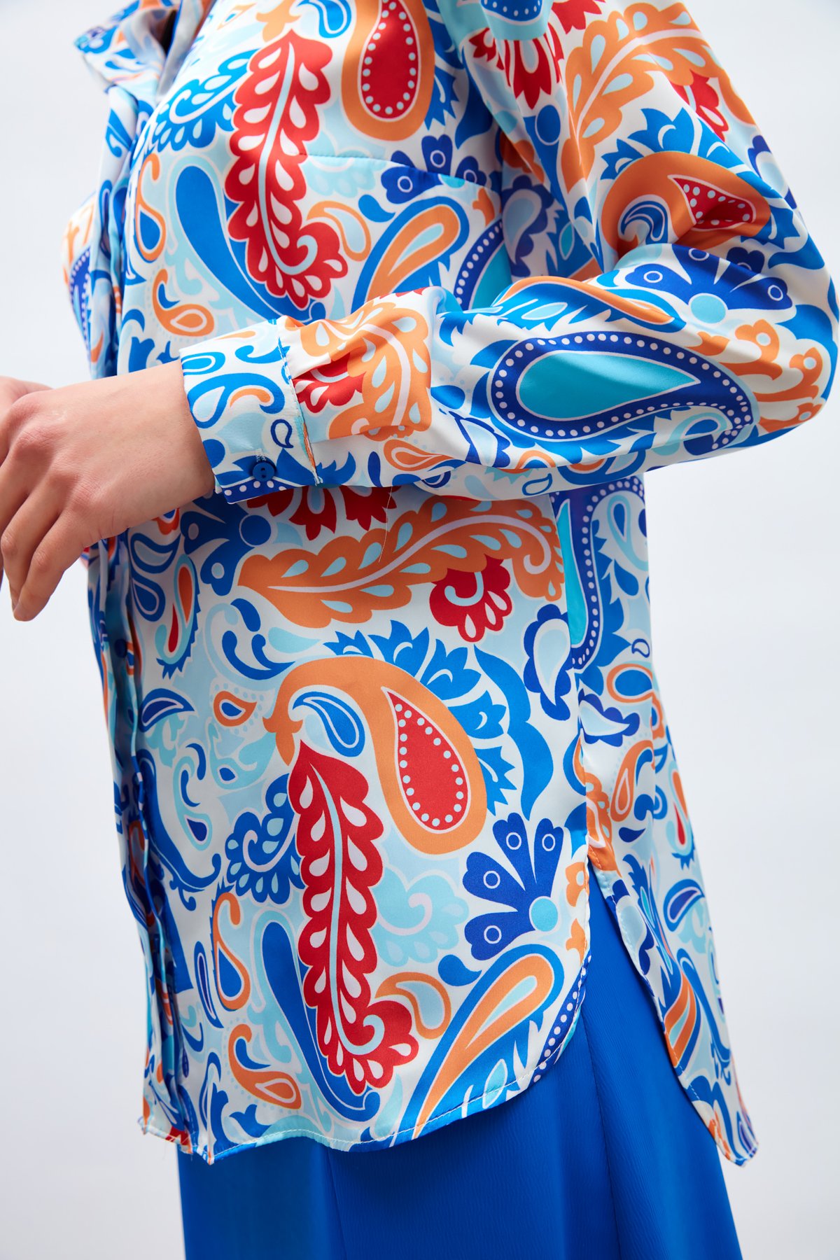 Desenli Klasik Gömlek - MAVİ