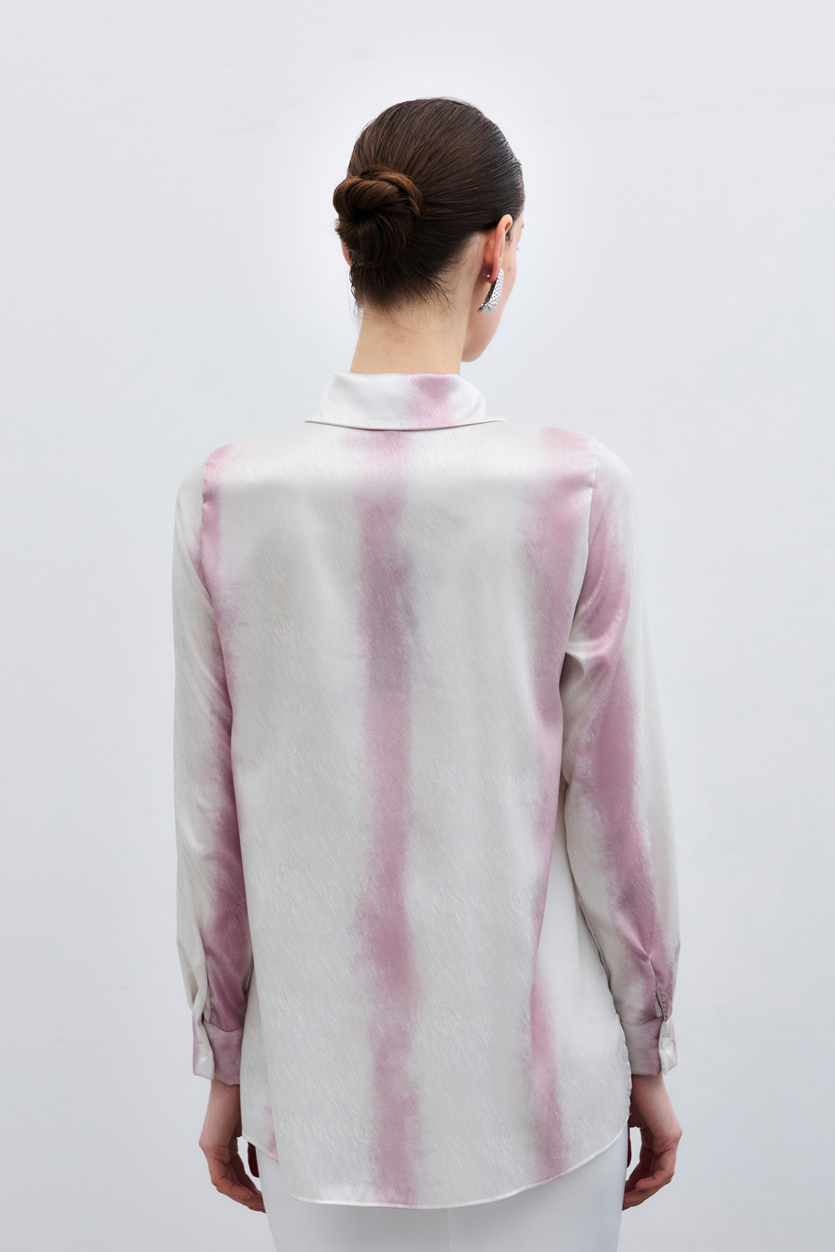 Desenli Klasik Gömlek - Pembe